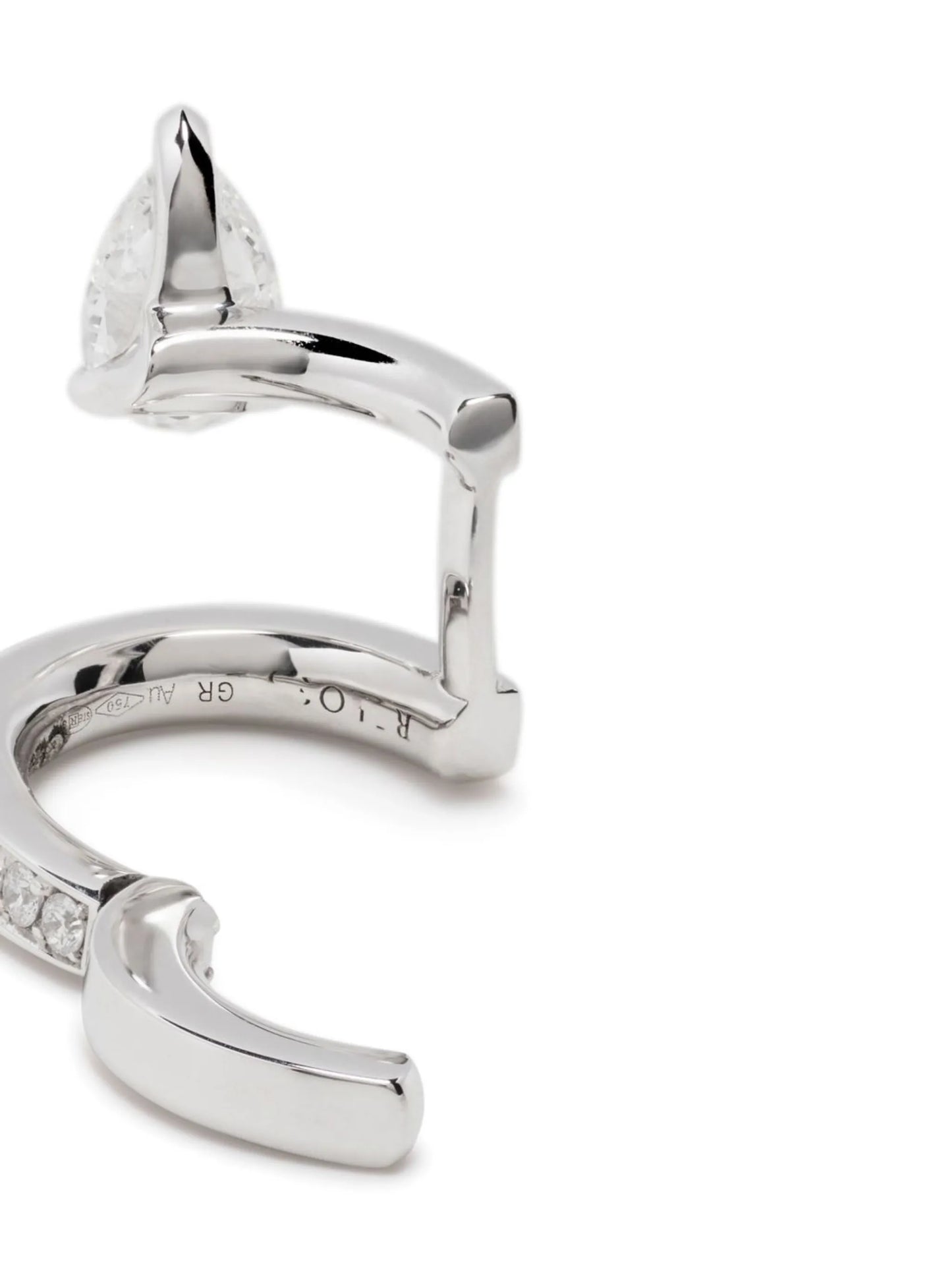 18kt white gold Serti Sur Vide earcuff