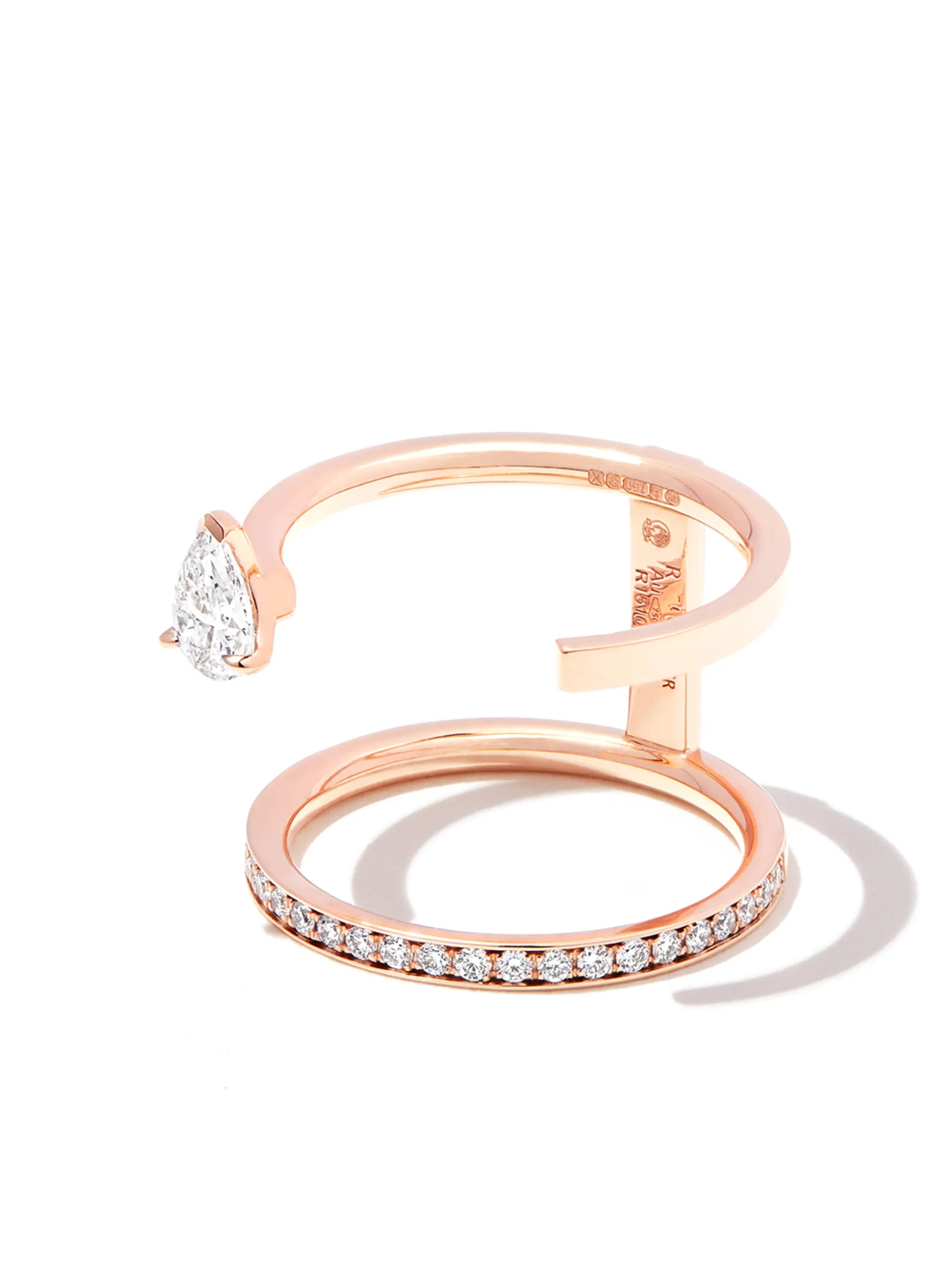 18kt rose gold Serti Sur Vide diamond ring