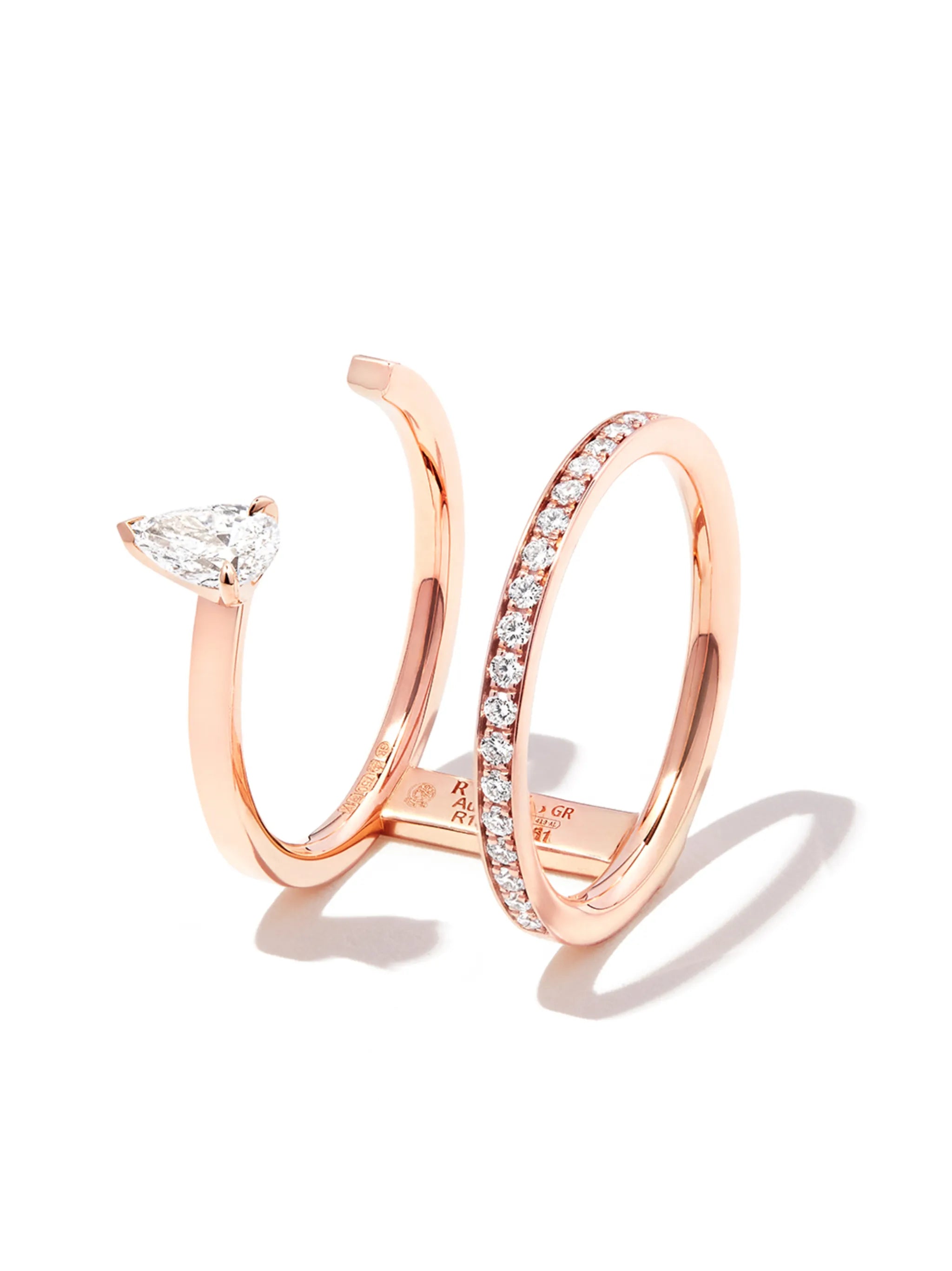 18kt rose gold Serti Sur Vide diamond ring