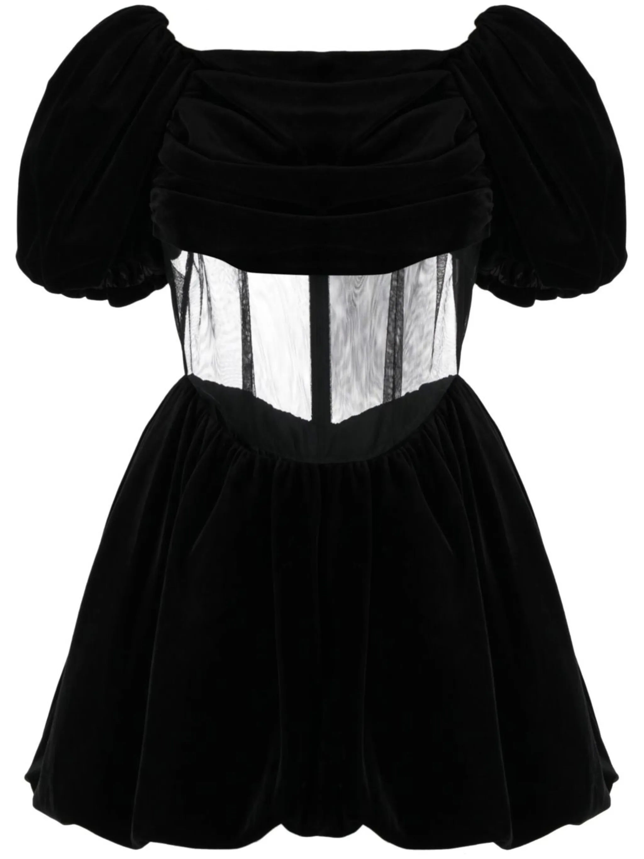 puff-sleeve knitted dress