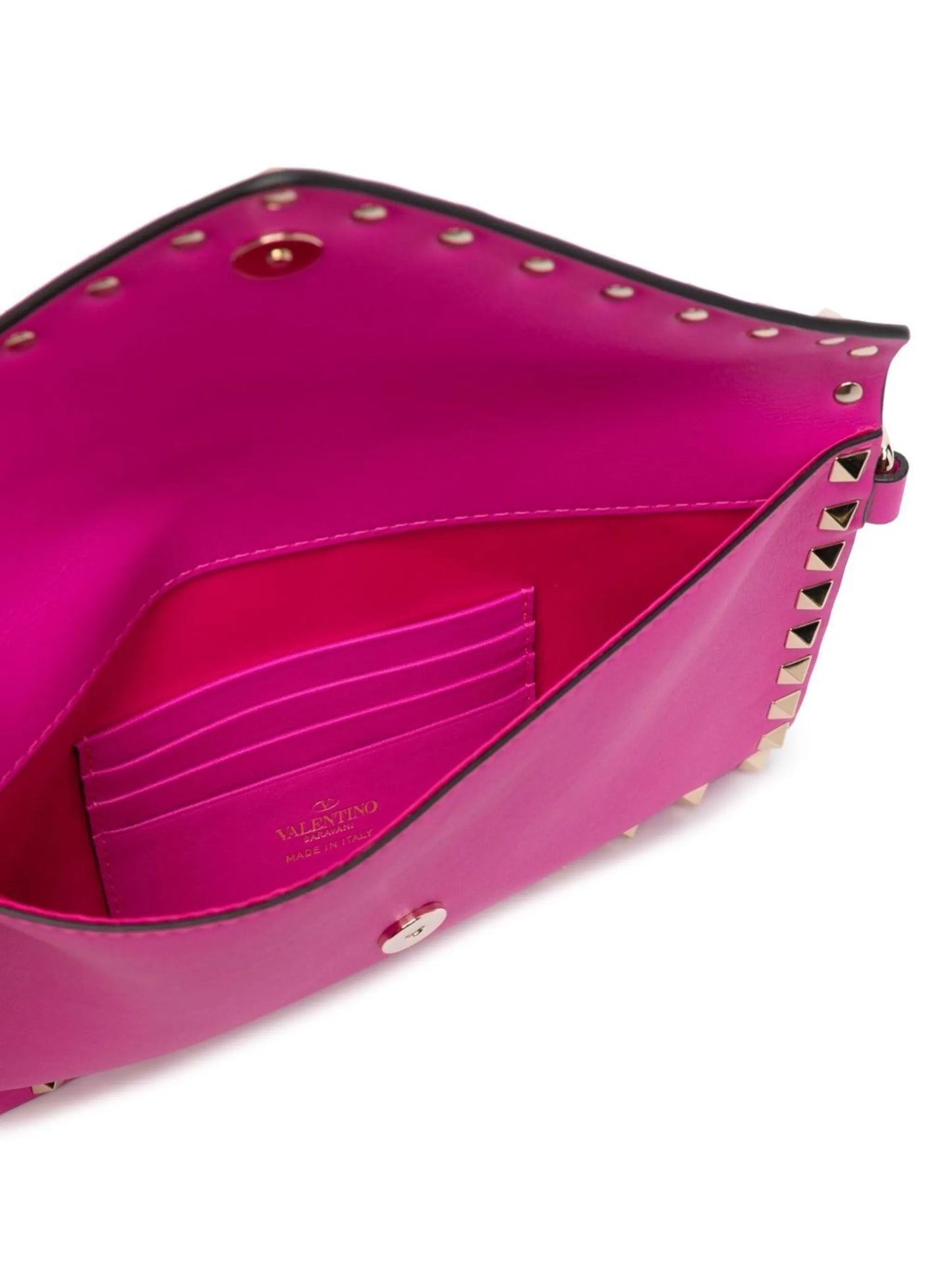 Rockstud leather clutch bag