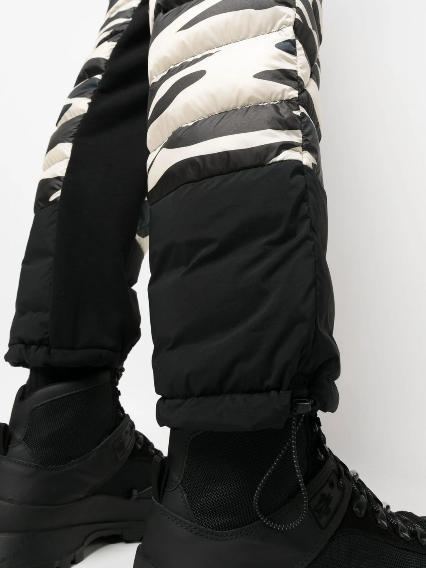 zebra-print padded track pants