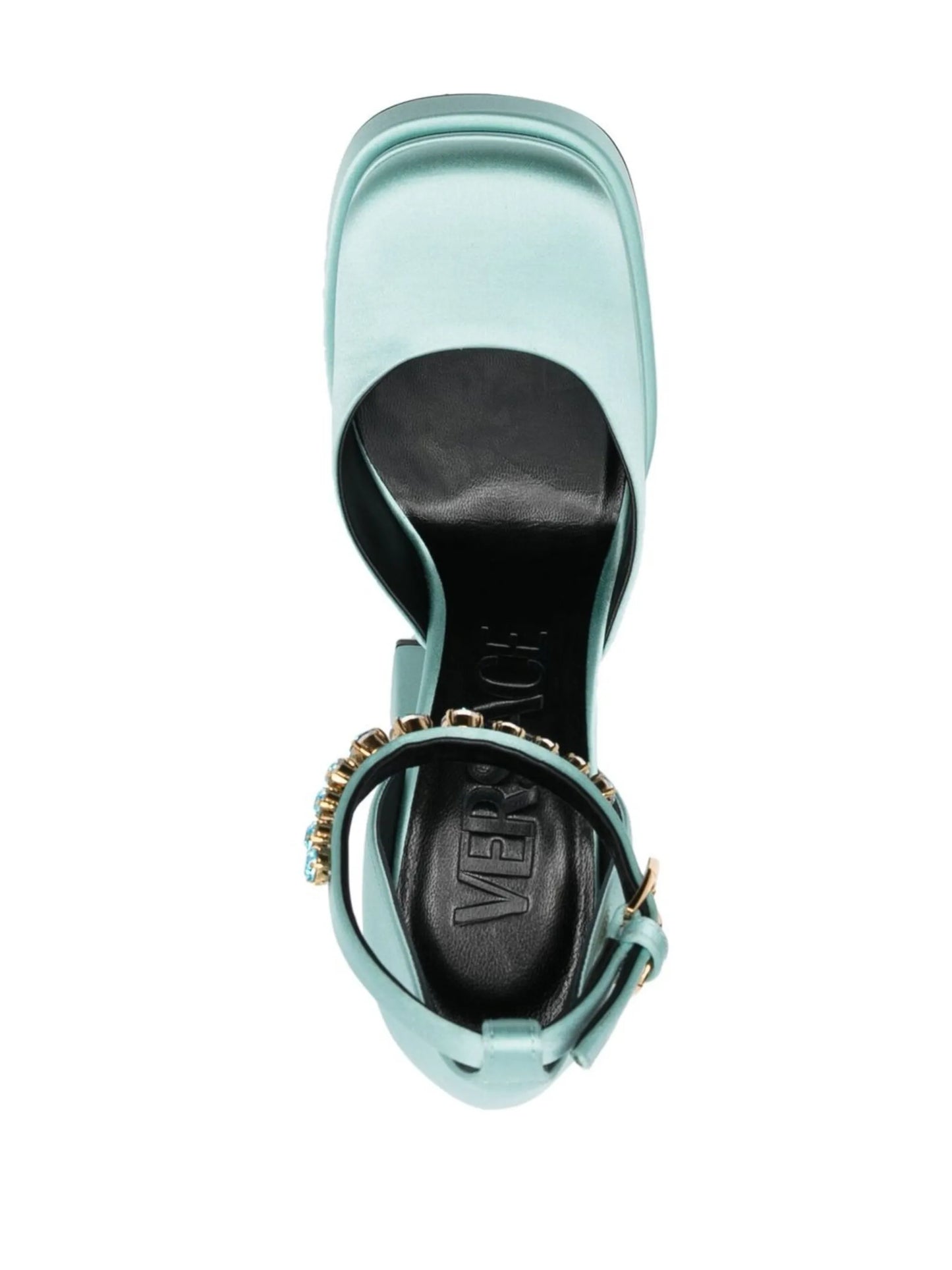 satin-finish block-heel sandals