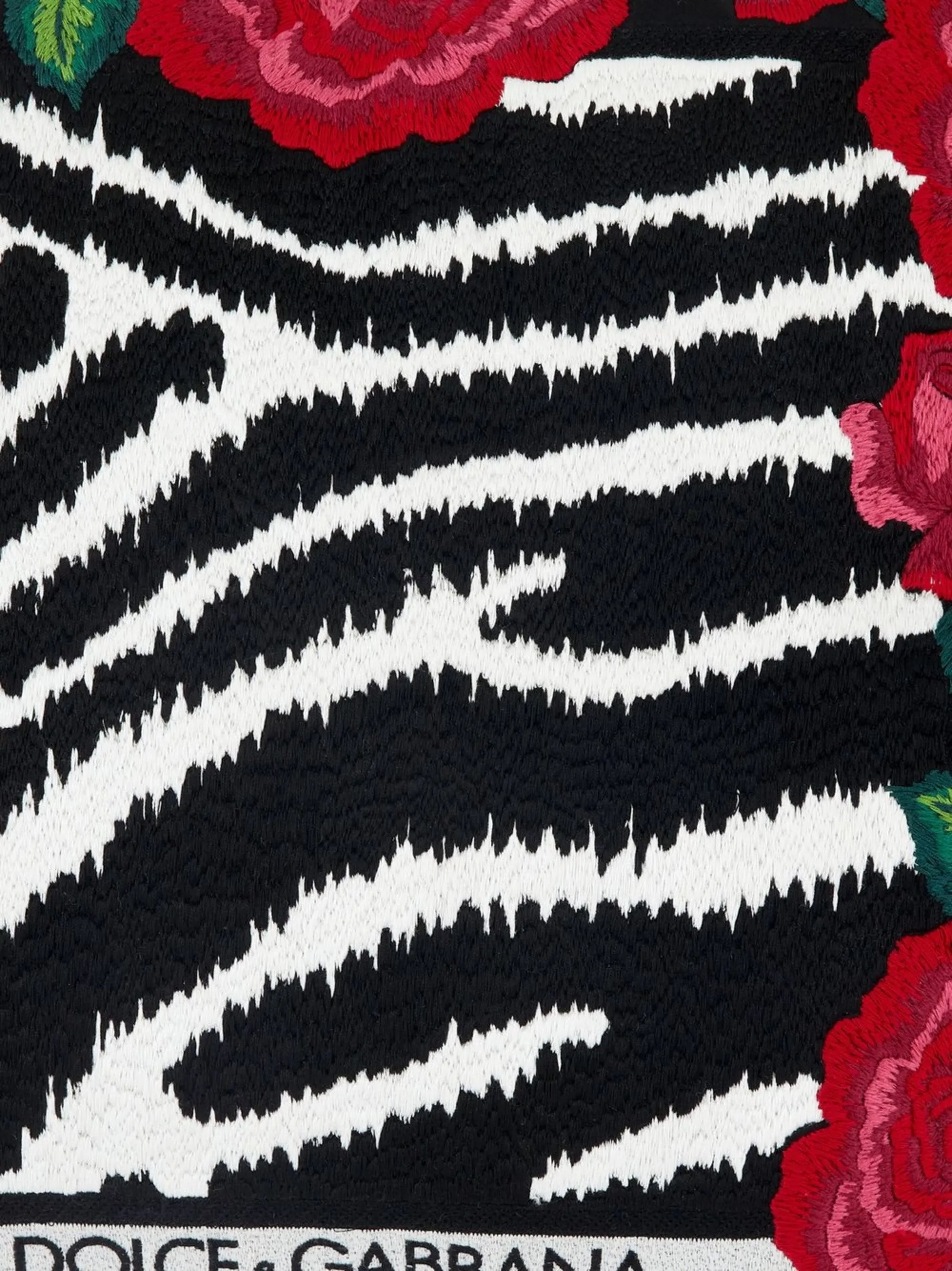 zebra-print embroidered small cushion