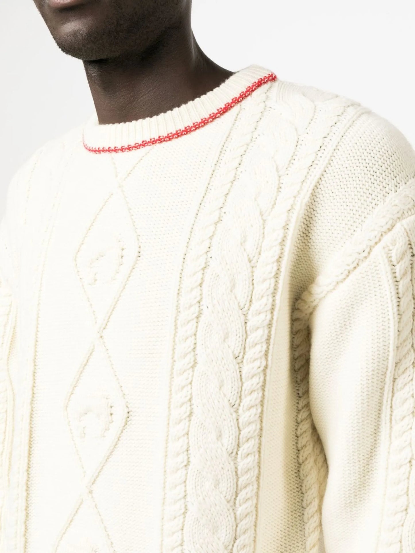 cable-knit wool jumper