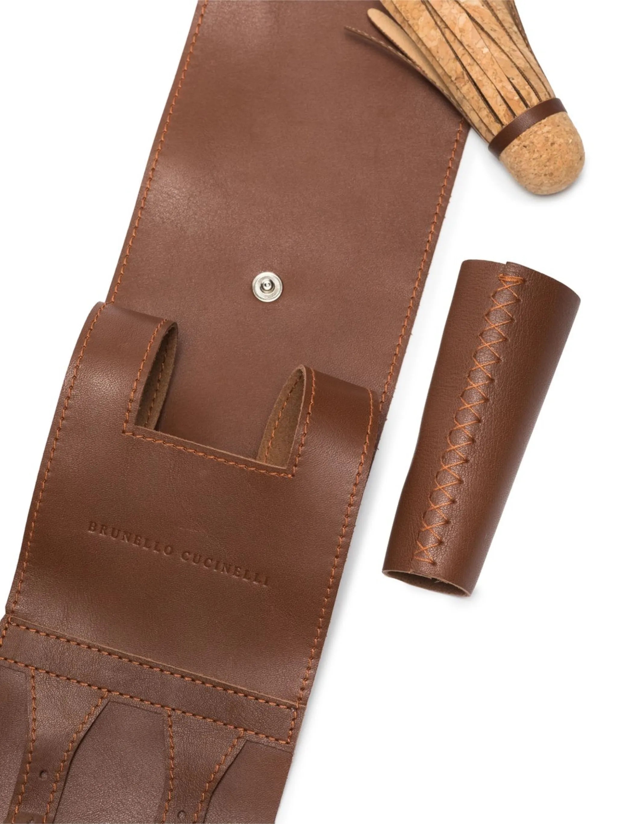 leather-trim tamburello set