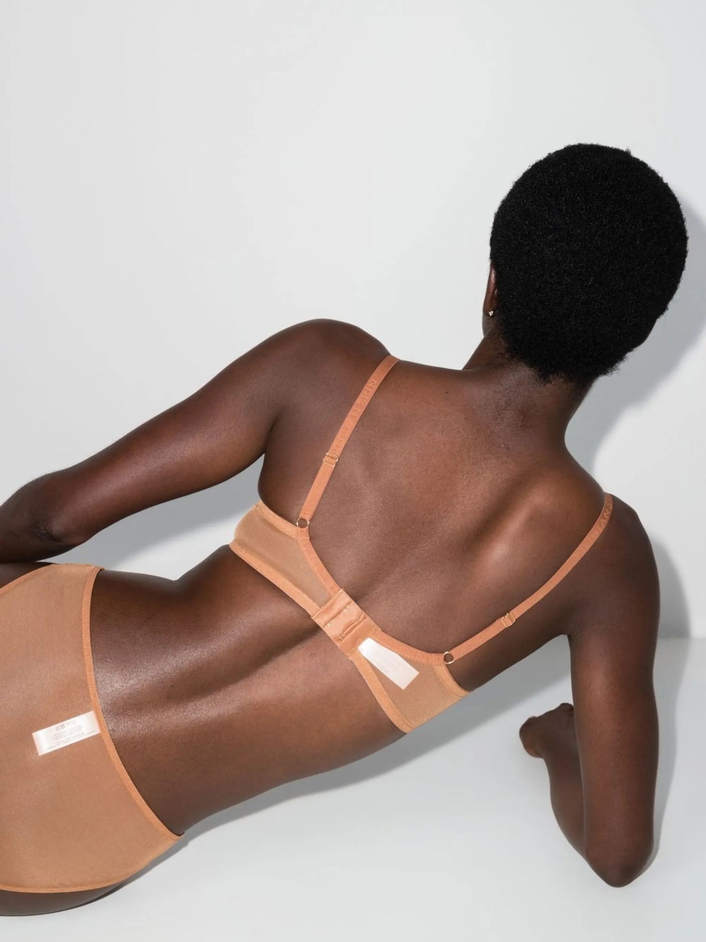 tulle-panel underwire-cup bra
