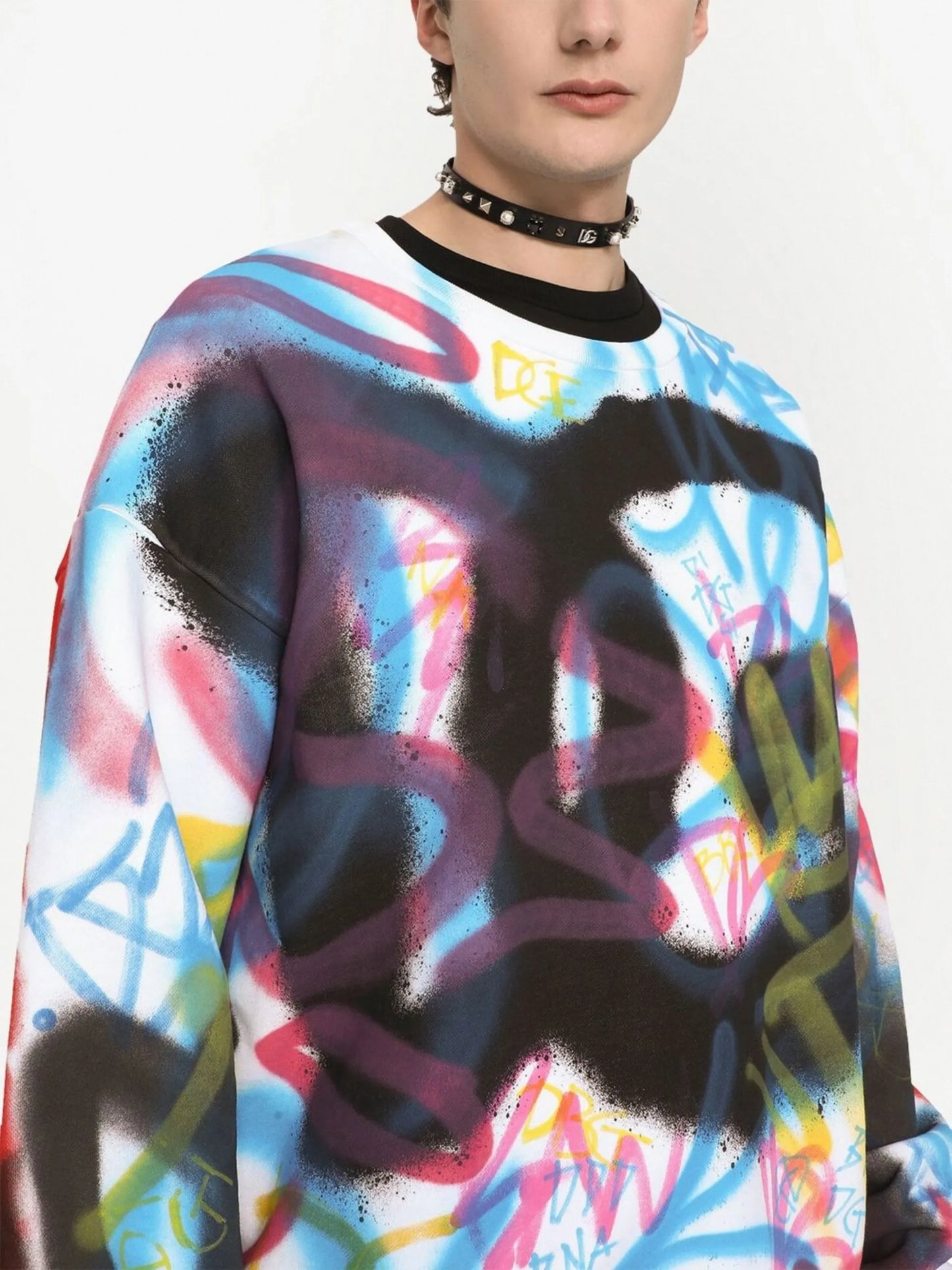 graffiti-print cotton sweatshirt