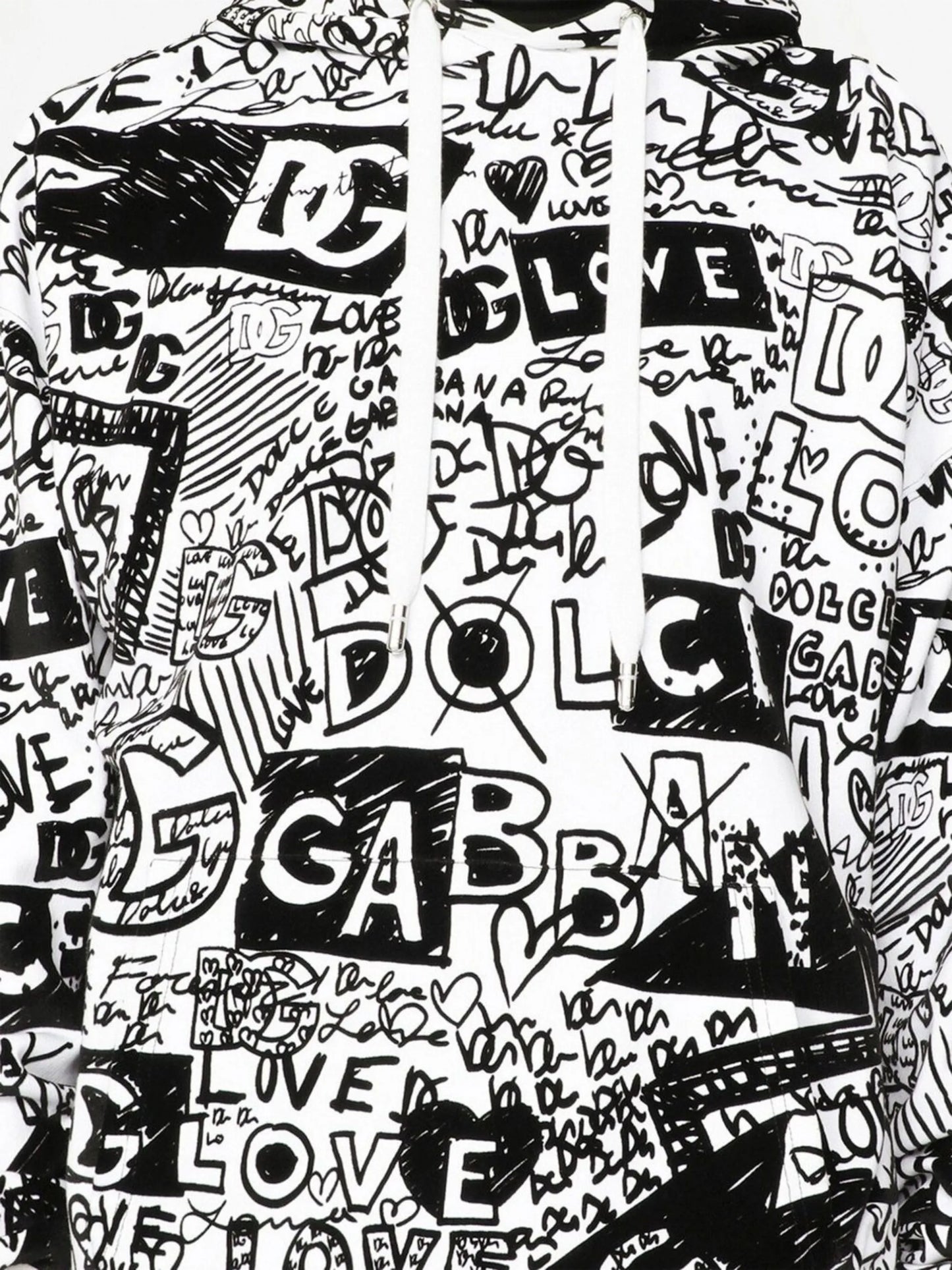 all-over logo-print cotton hoodie