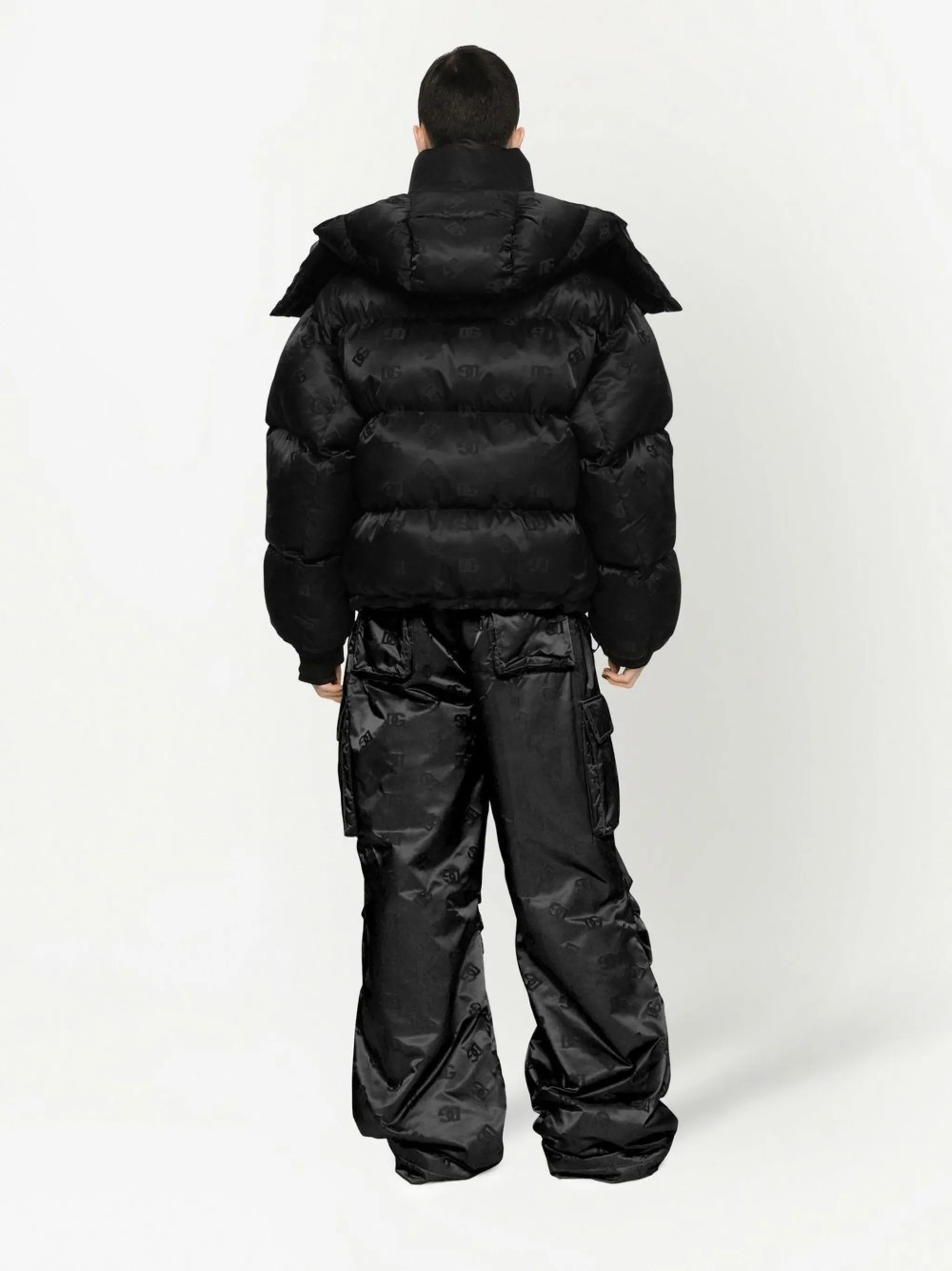 all-over logo-print padded jacket