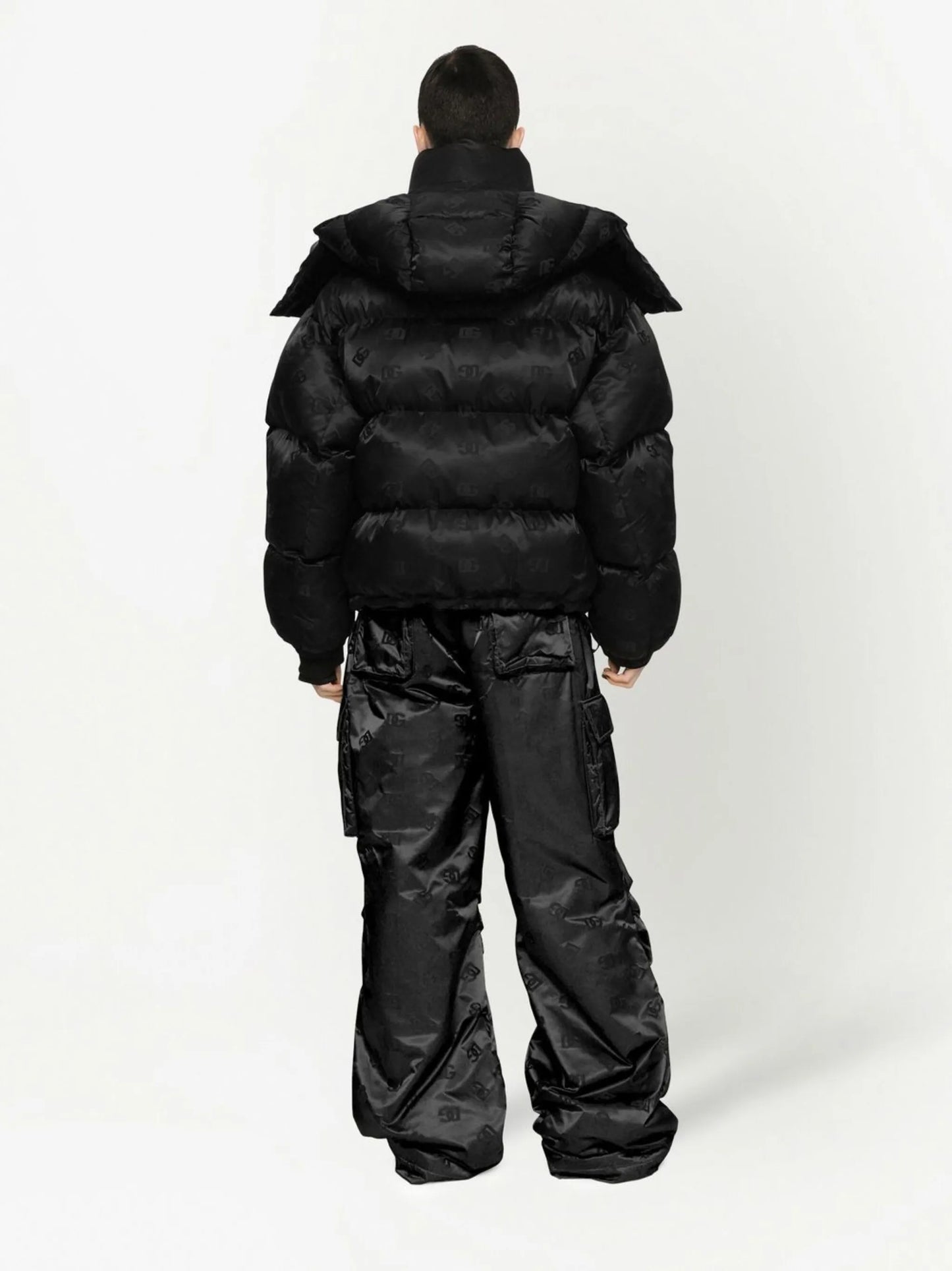all-over logo-print padded jacket