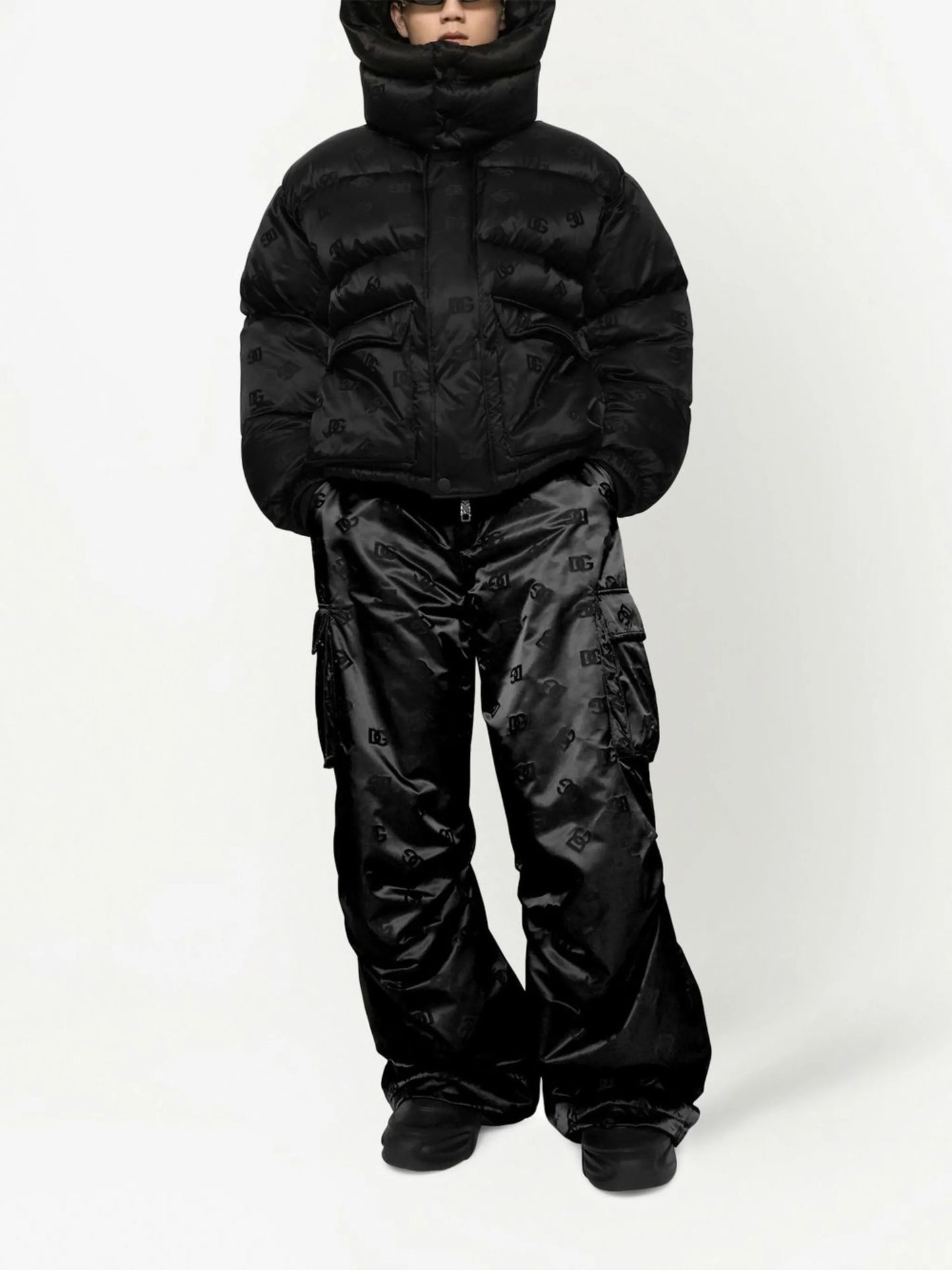 all-over logo-print padded jacket