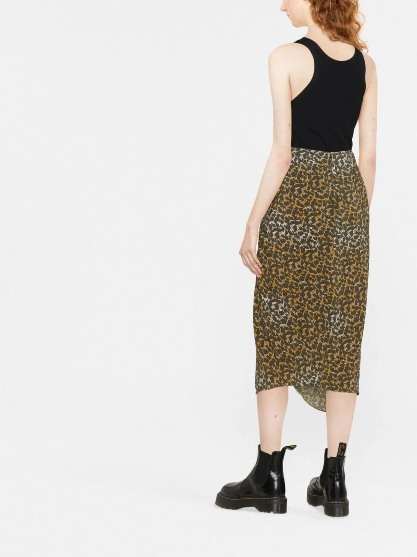Azaria floral-print draped skirt