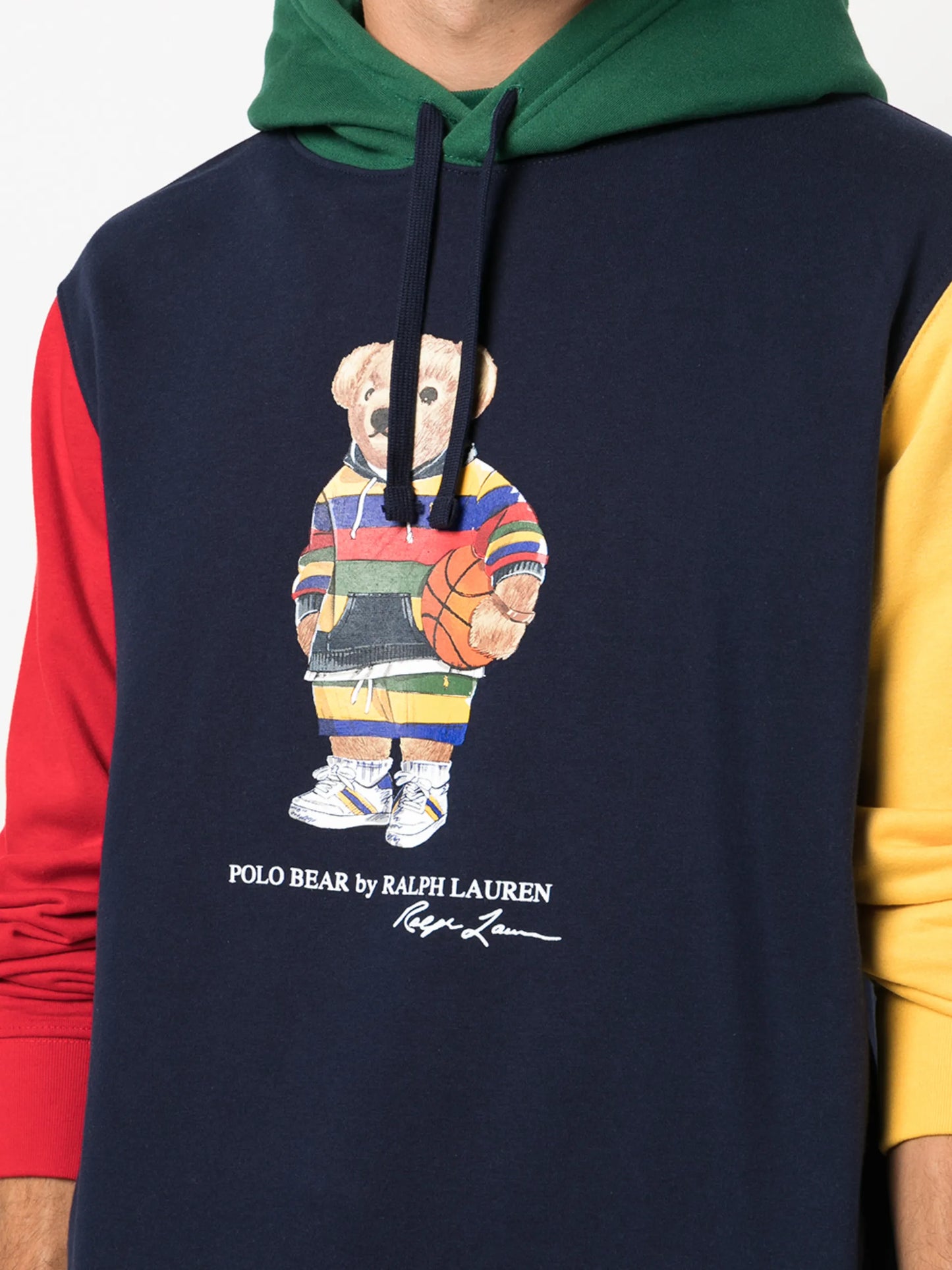 Polo Bear colour-block hoodie