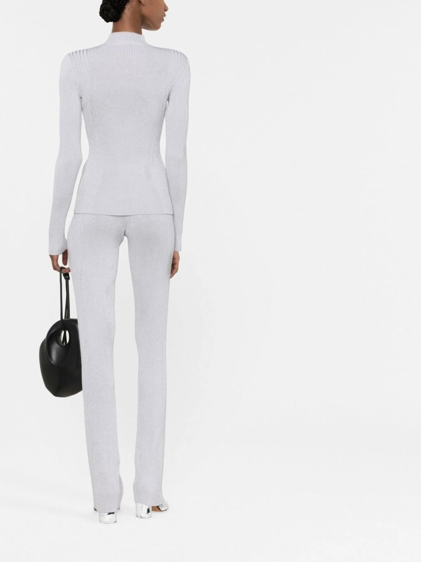 ribbed metallic jumper