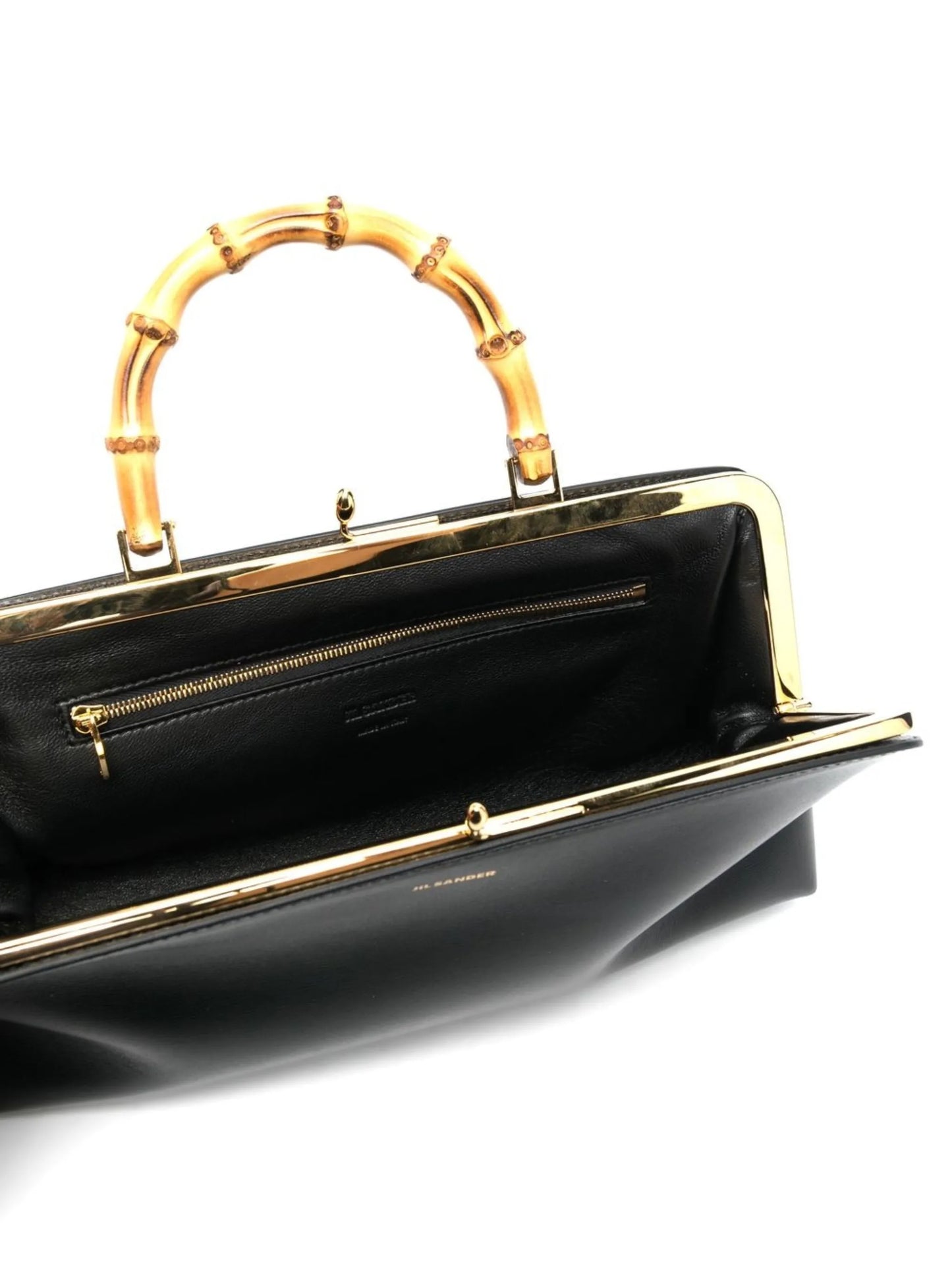 Goji bamboo-handle leather bag
