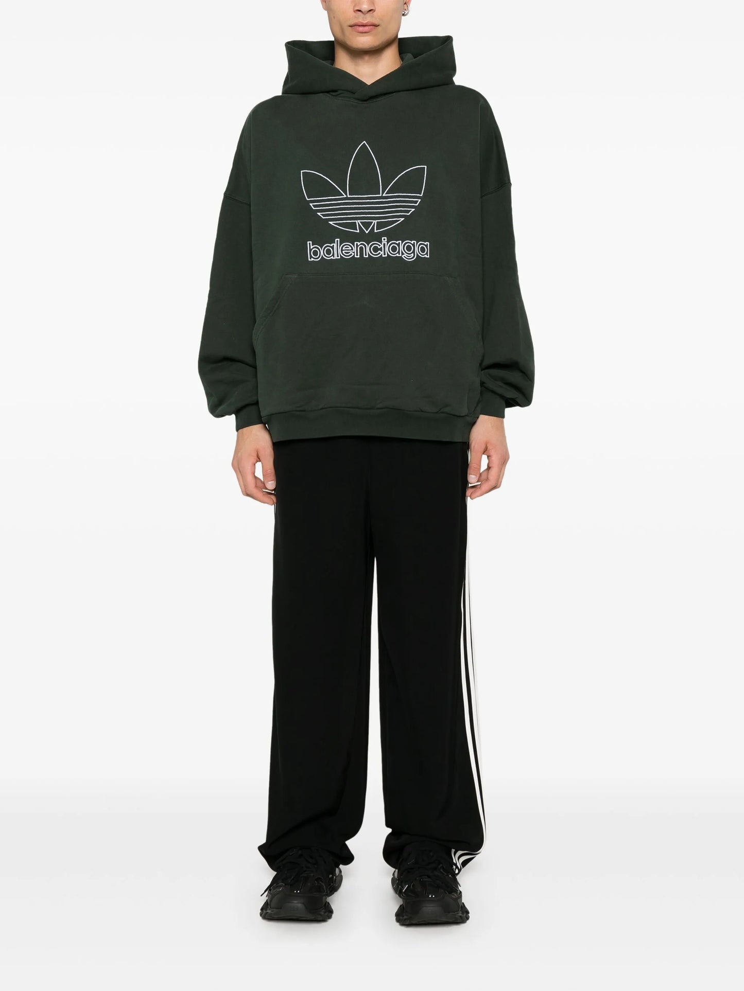 x Adidas embroidered-logo hoodie