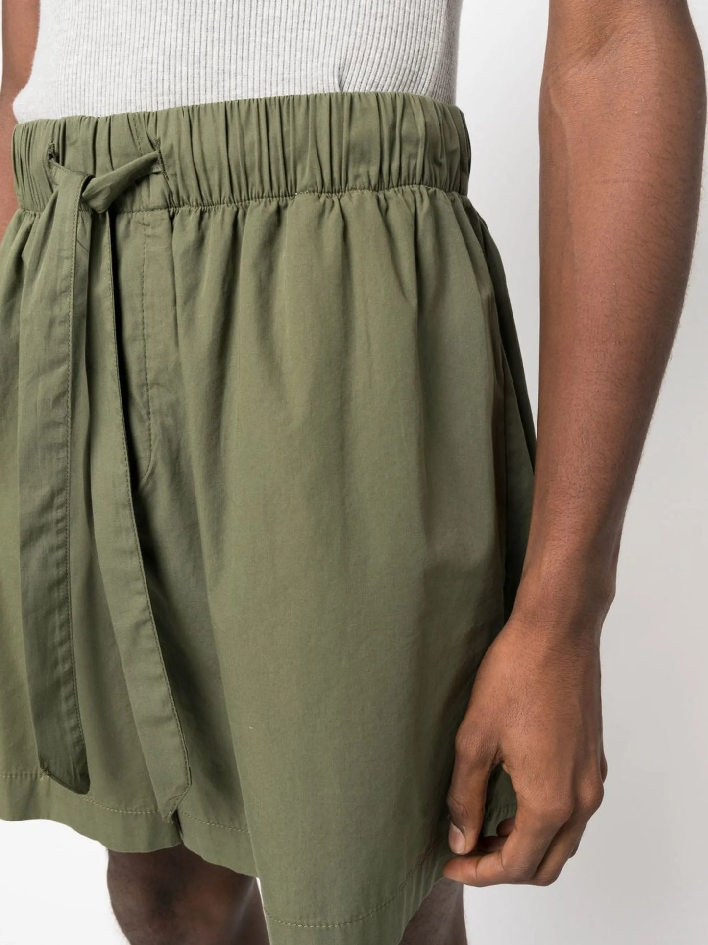 wide-leg poplin pajama shorts