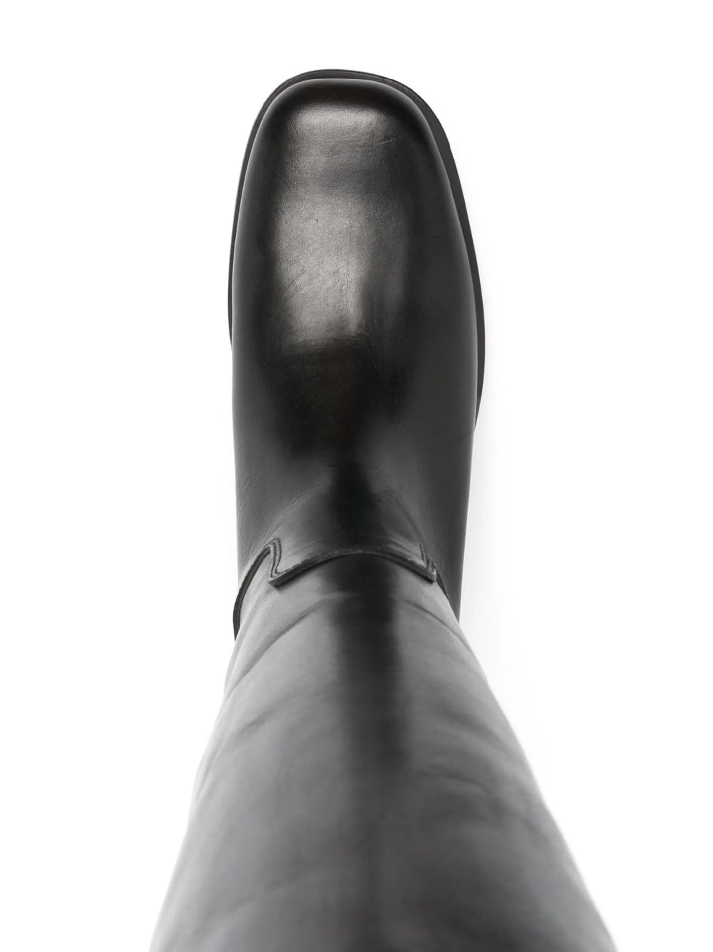 knee-length leather boots
