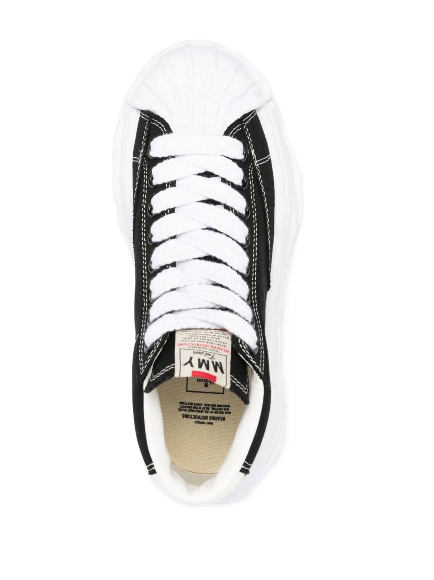embroidered-logo lace-up sneakers