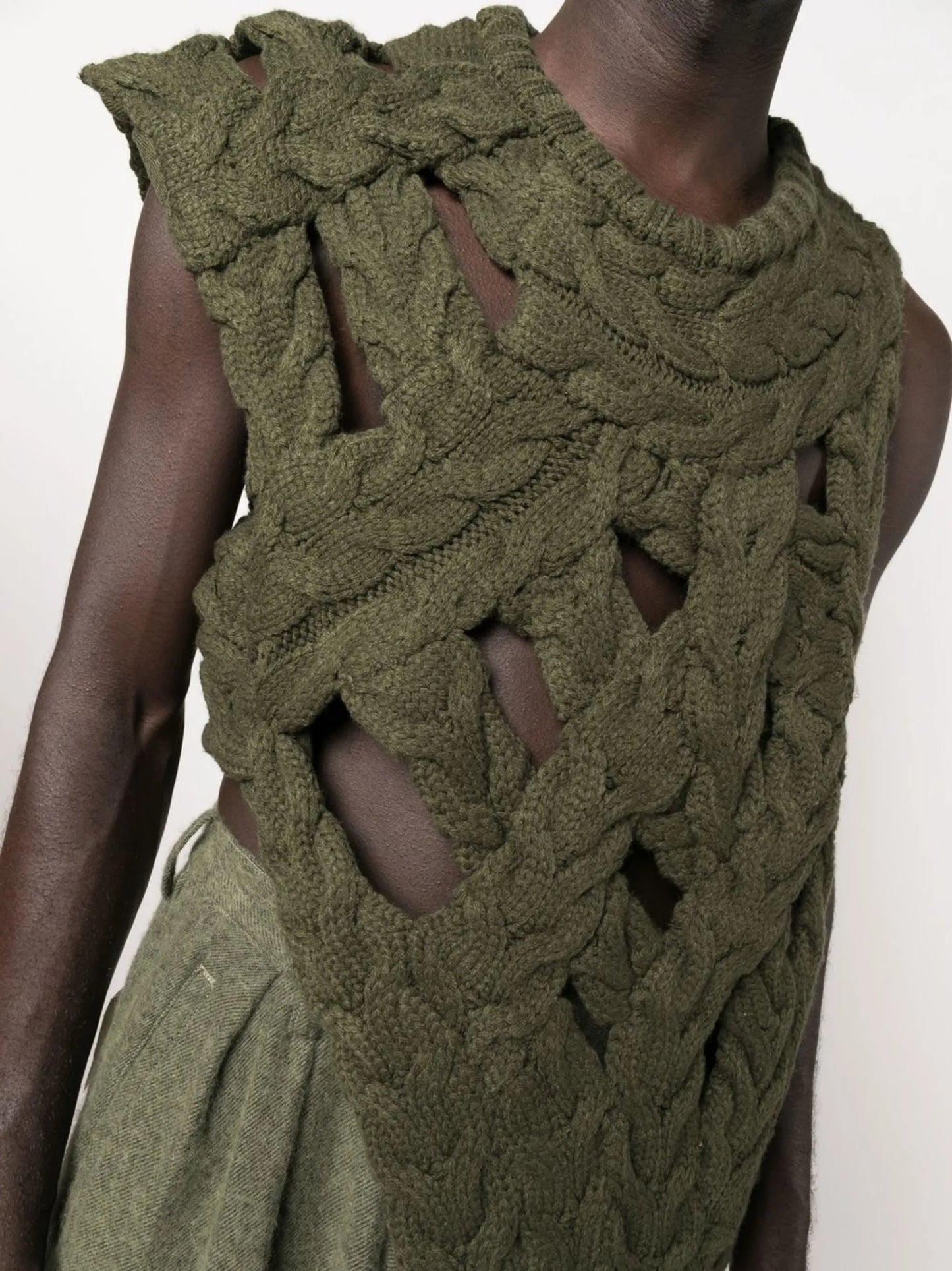 asymmetric knitted vest