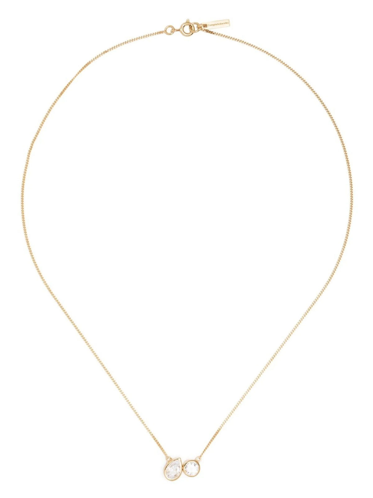crystal pendant chain link necklace