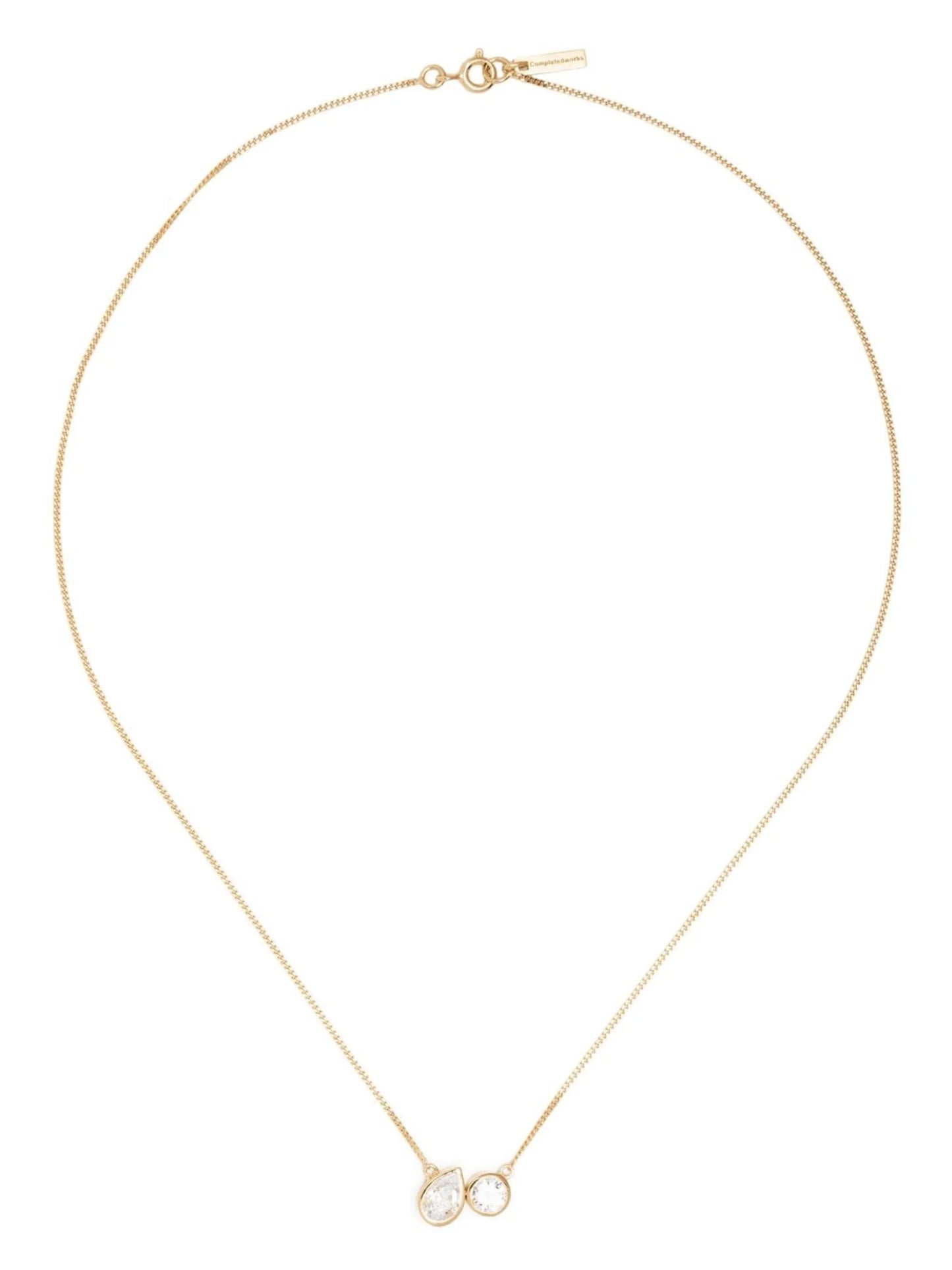 crystal pendant chain link necklace