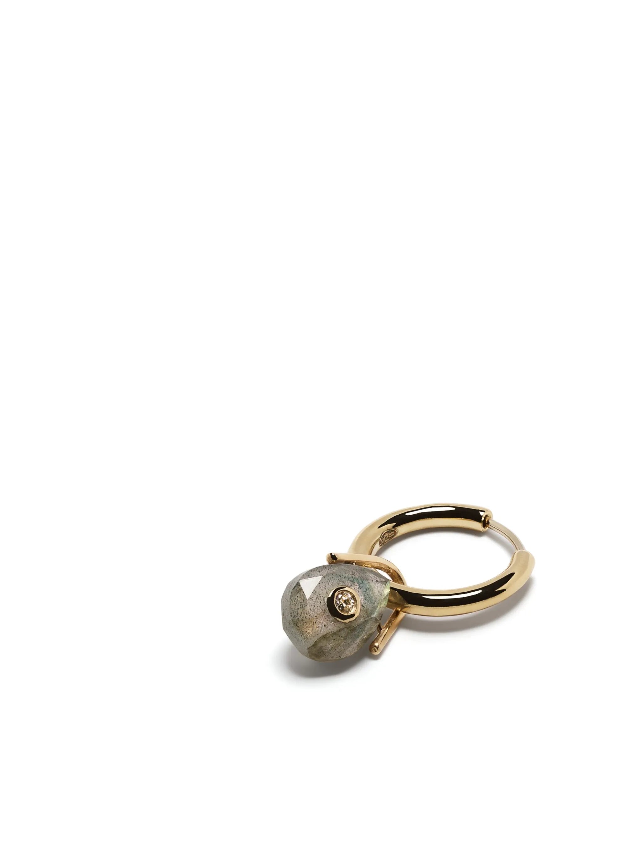 9kt yellow gold Orso labradorite hoop earring