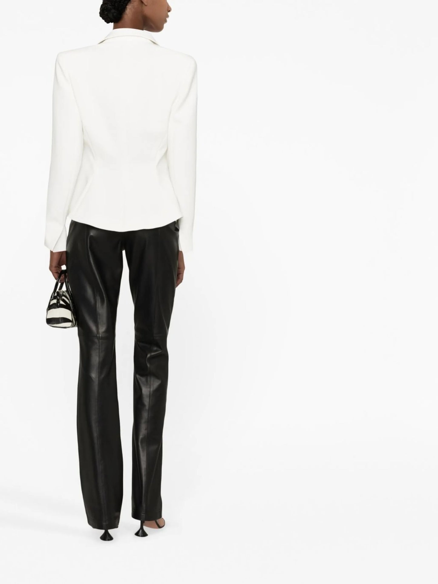 peplum-waist single-breasted blazer