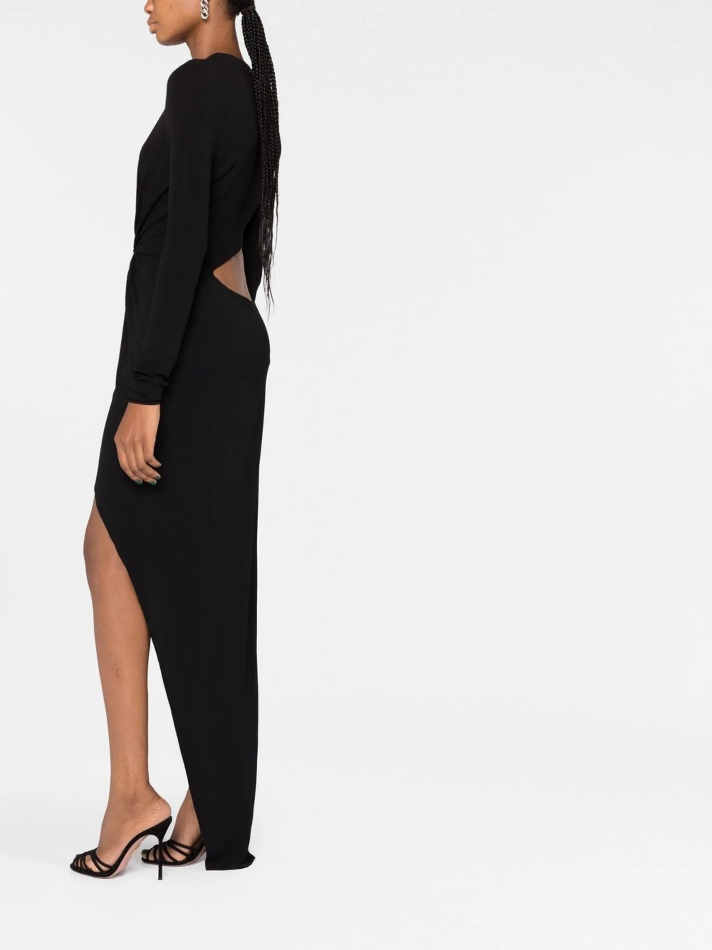 hoop-detail cut-out dress
