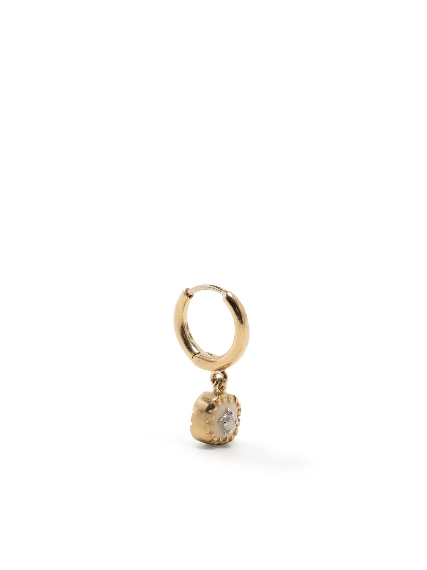 9kt yellow gold Pierrot diamond drop earring
