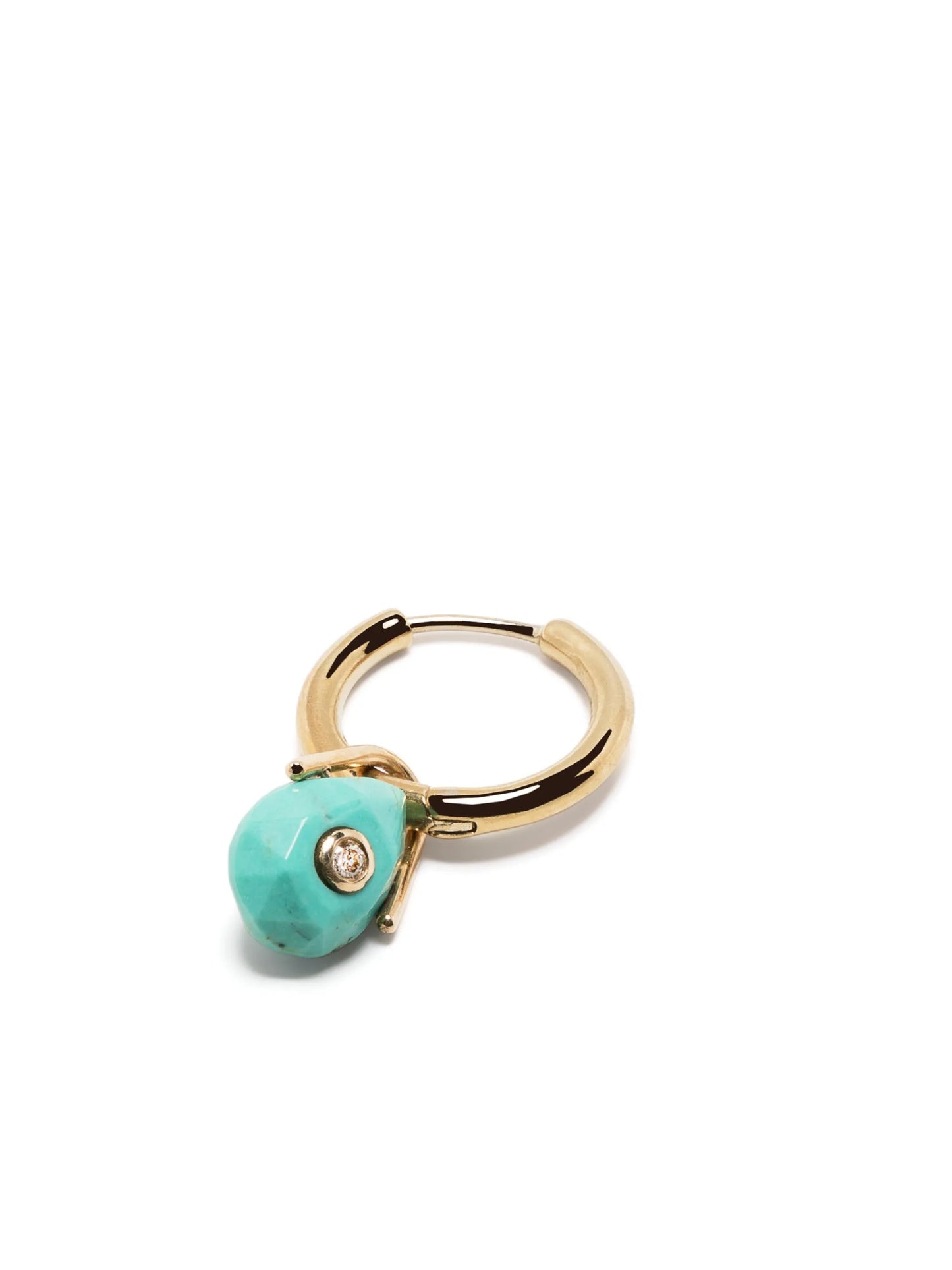 9kt yellow gold Orso turquoise and diamond drop earring