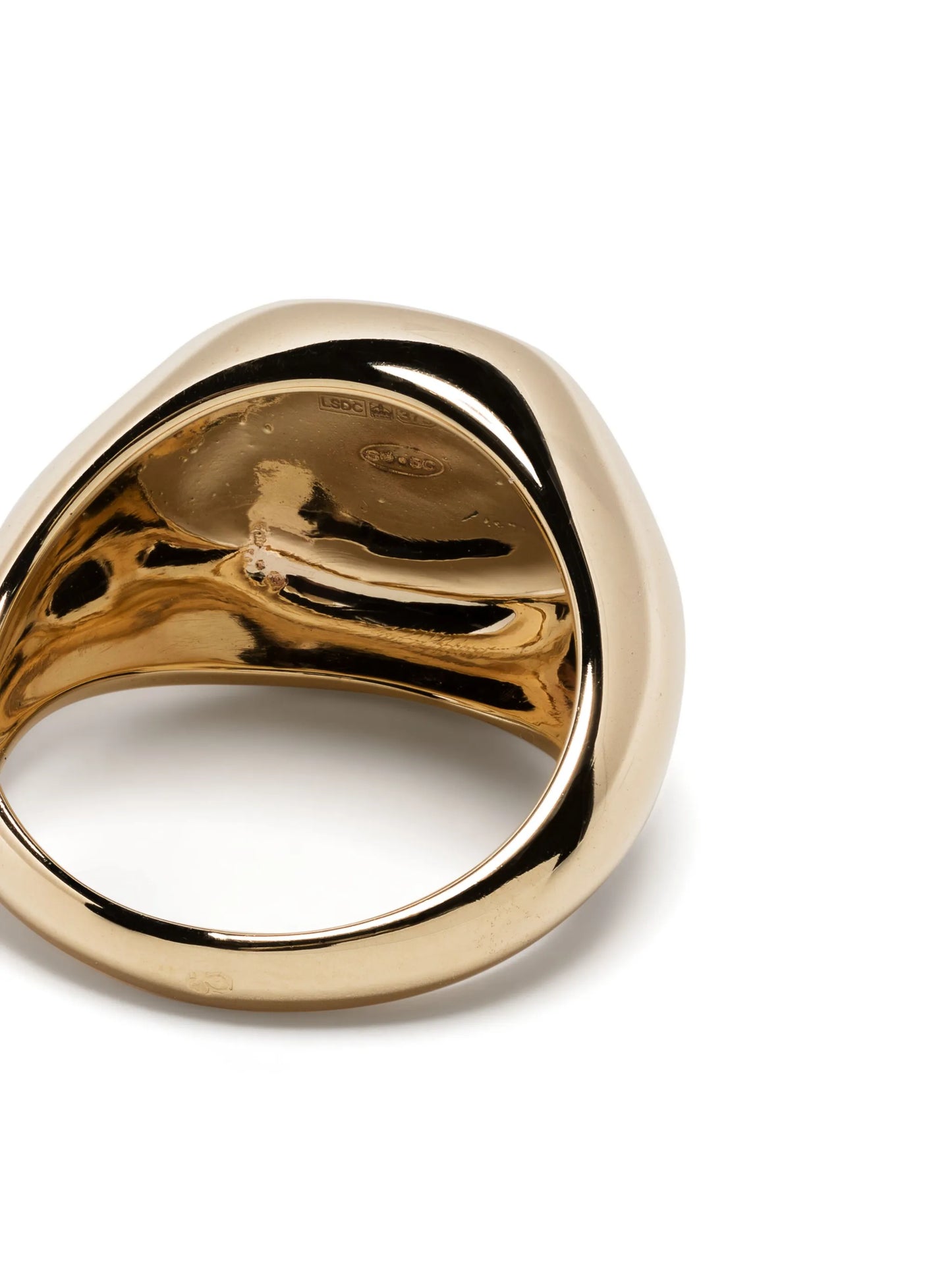 9kt yellow gold Louise diamond signet ring