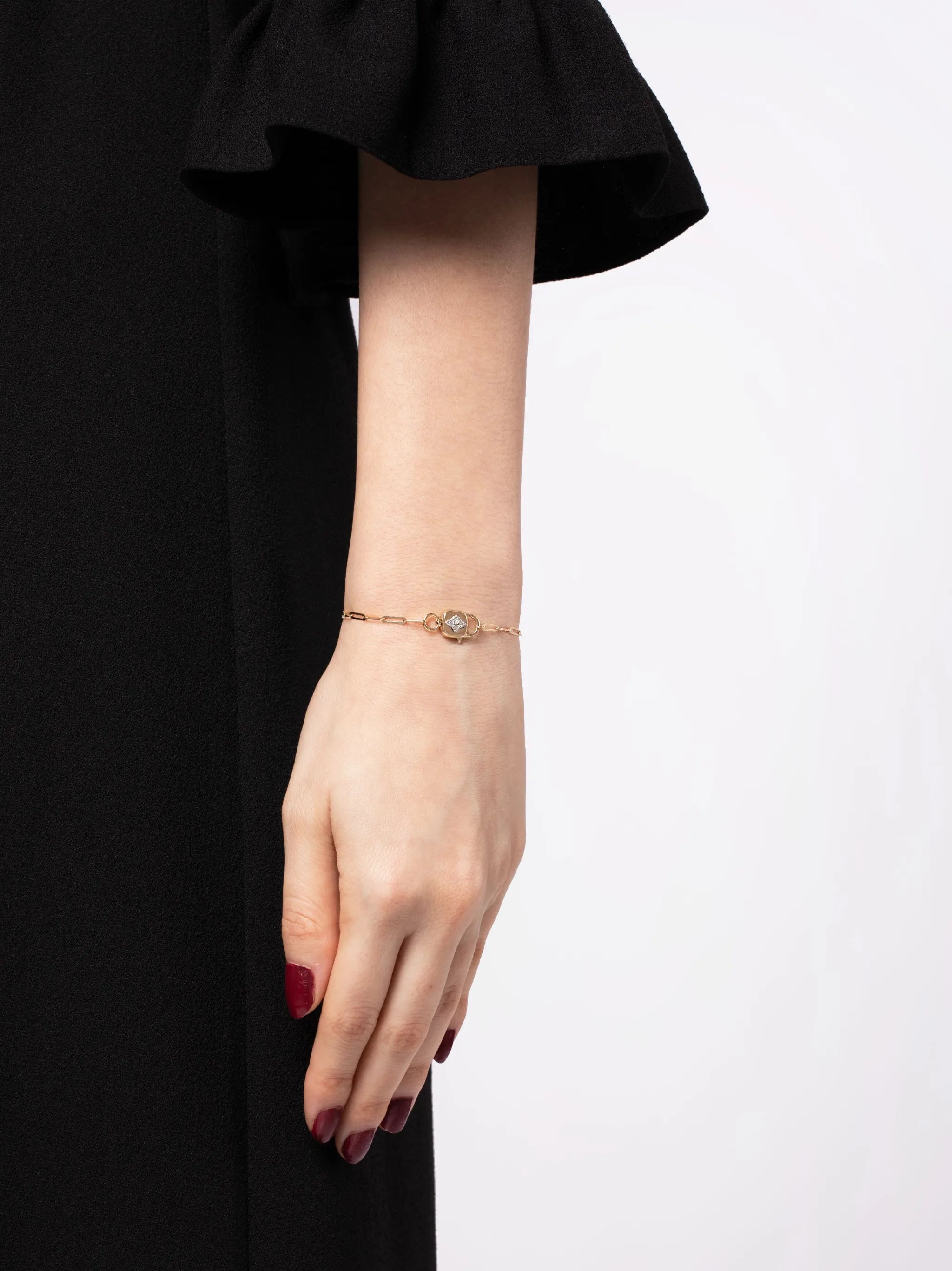 9kt yellow gold Louise diamond bracelet