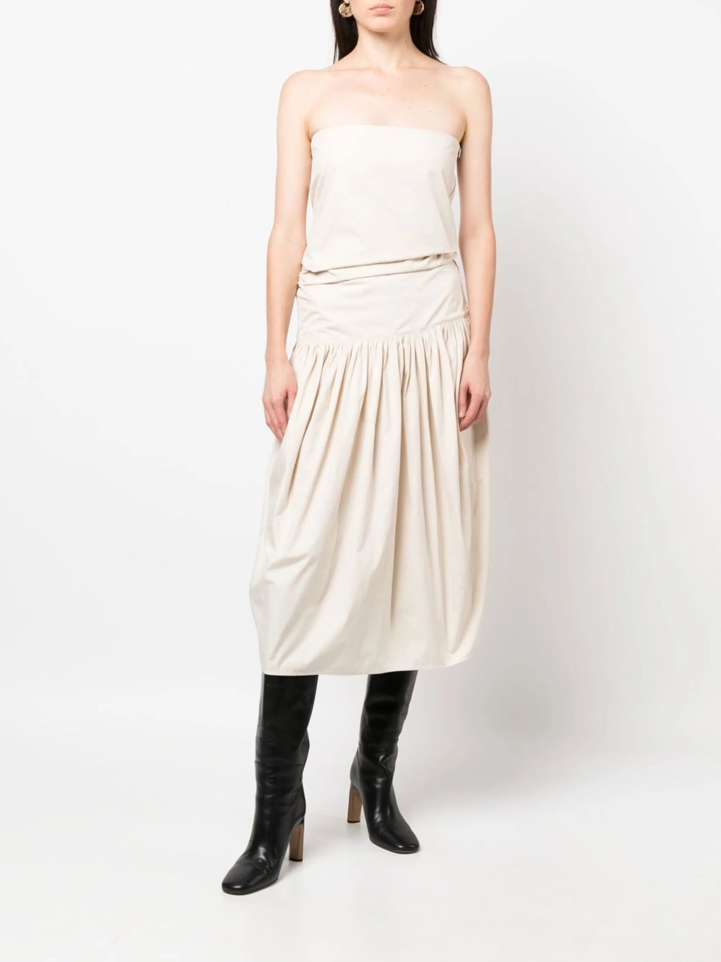 Bustier high-waist midi skirt