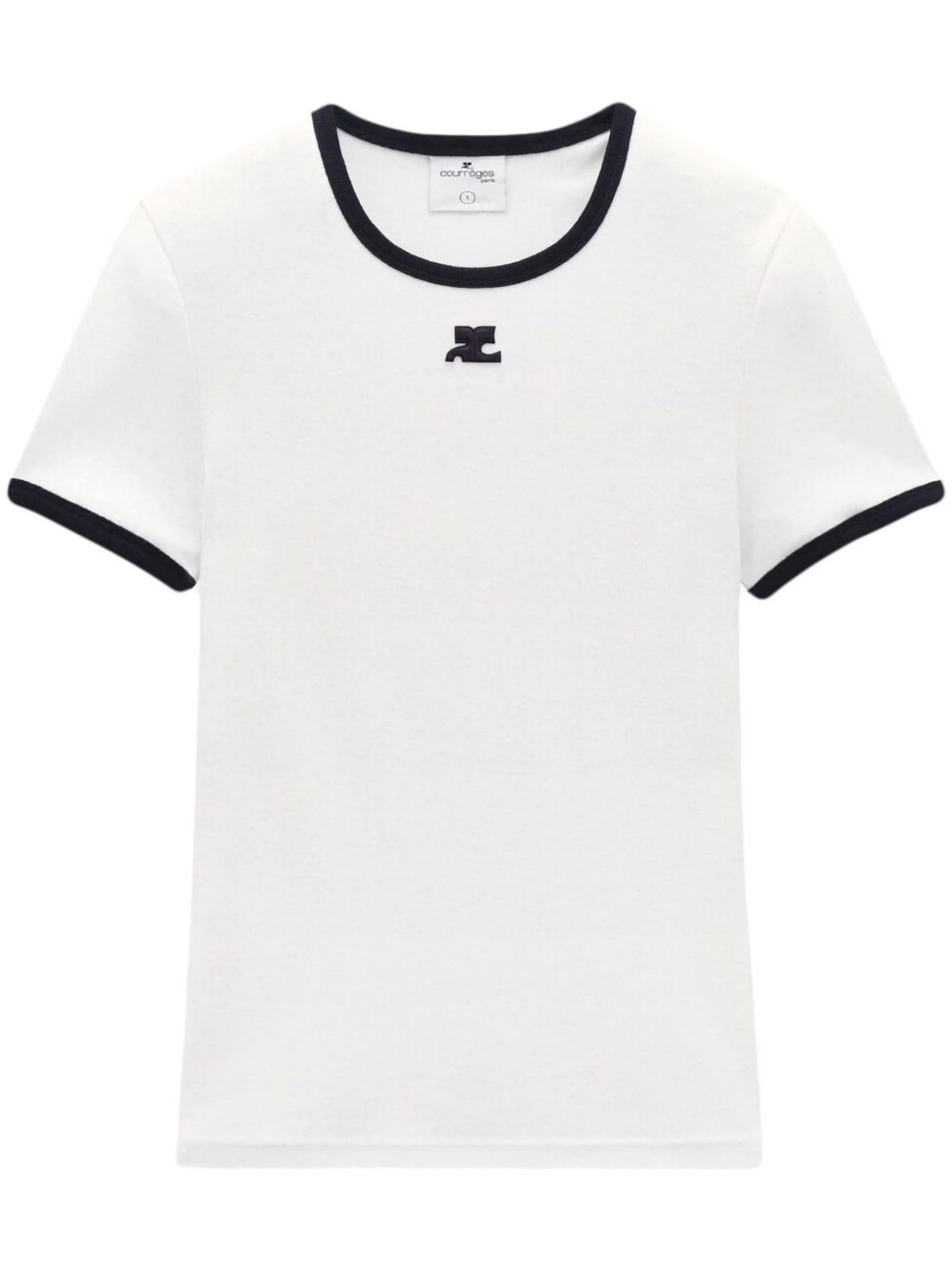 contrast-trim cotton T-shirt