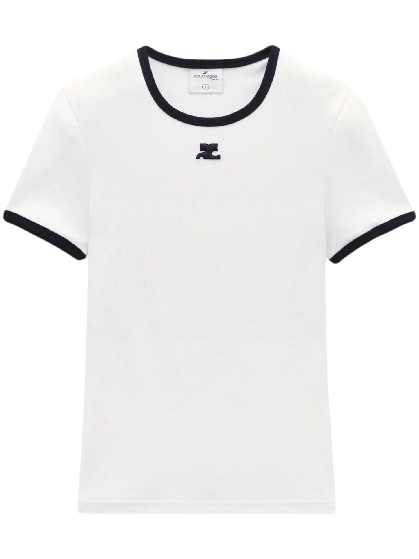 contrast-trim cotton T-shirt
