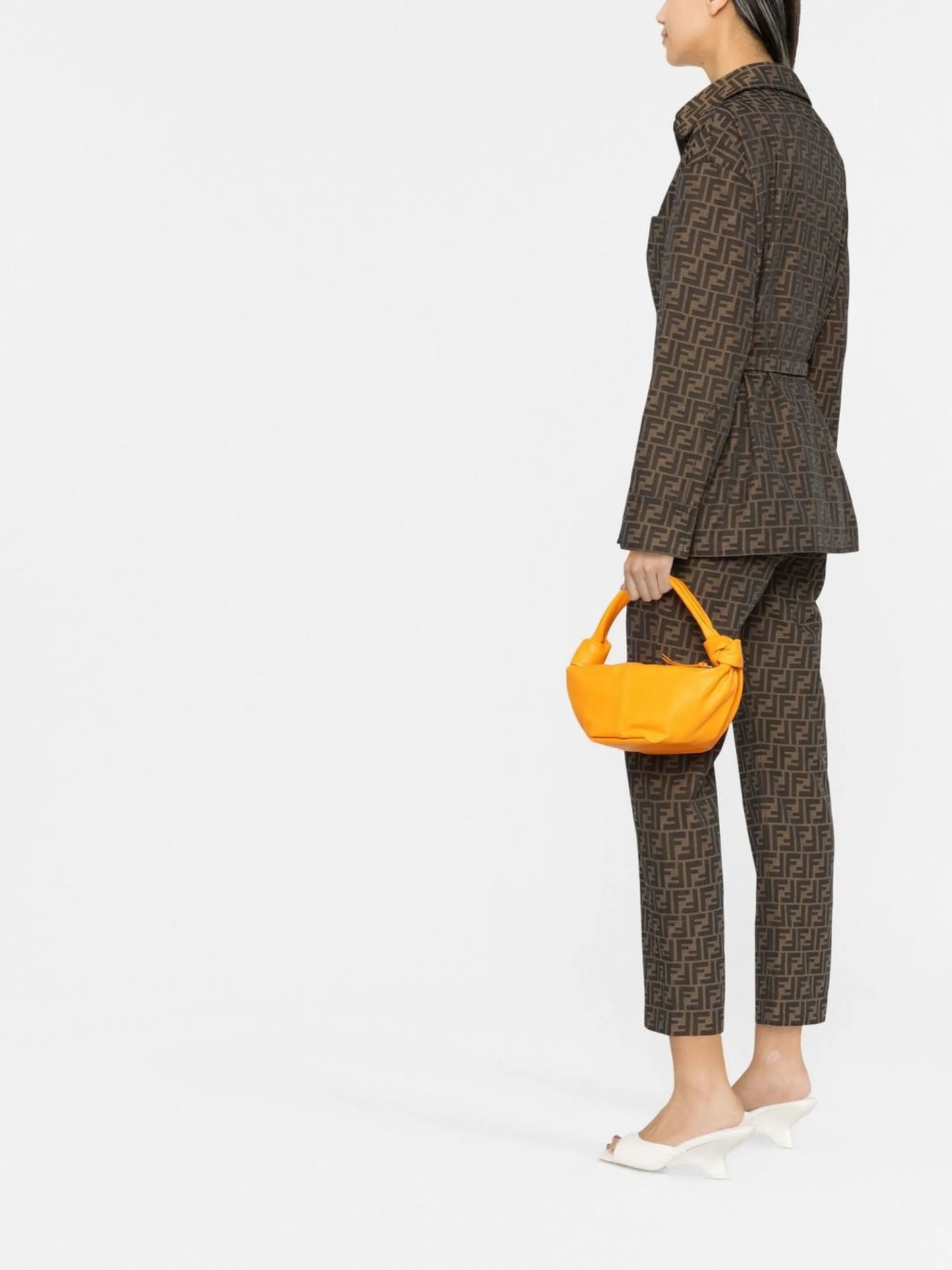 FF logo-print belted jacket