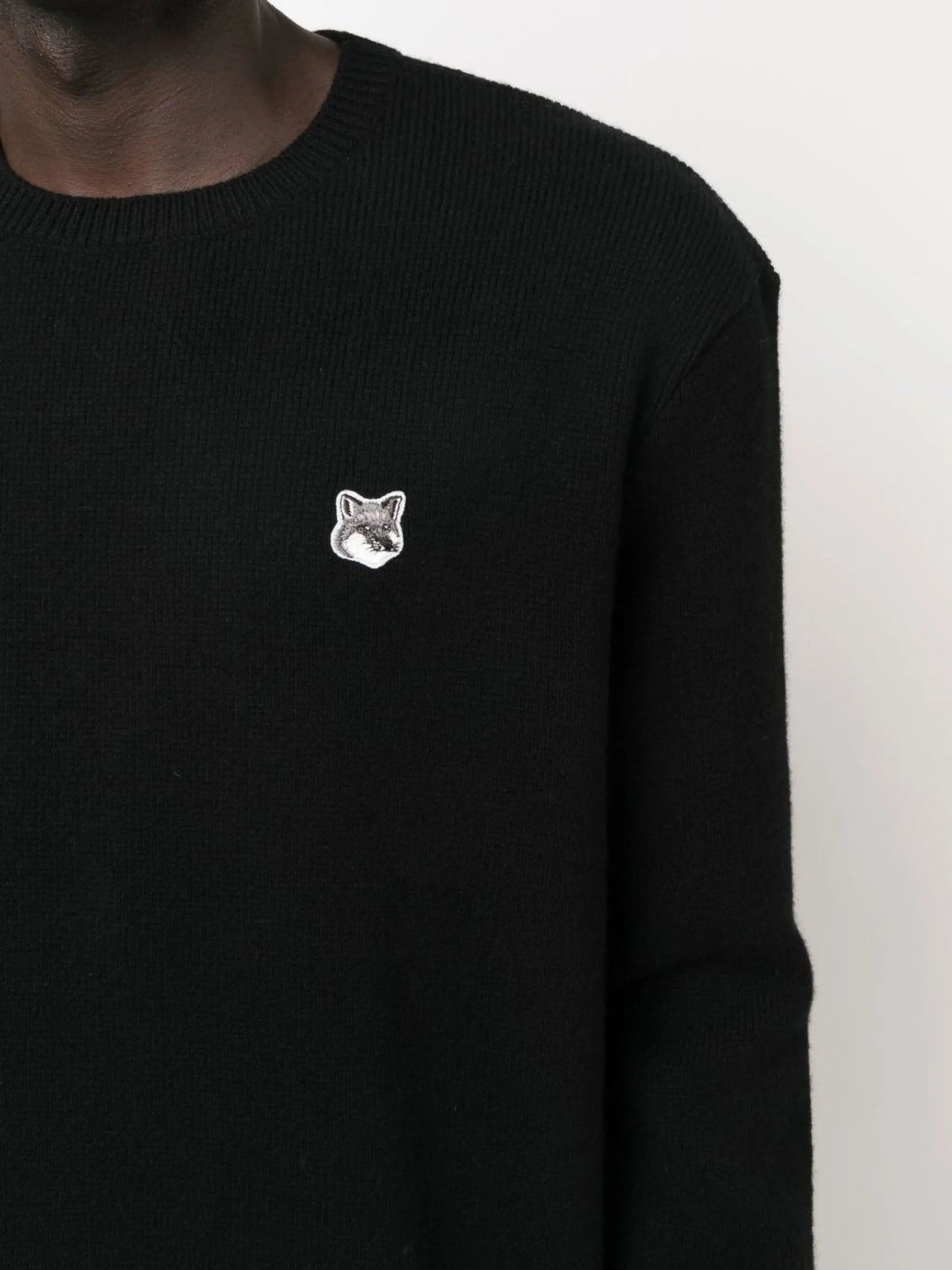 logo-patch crew-neck jumper