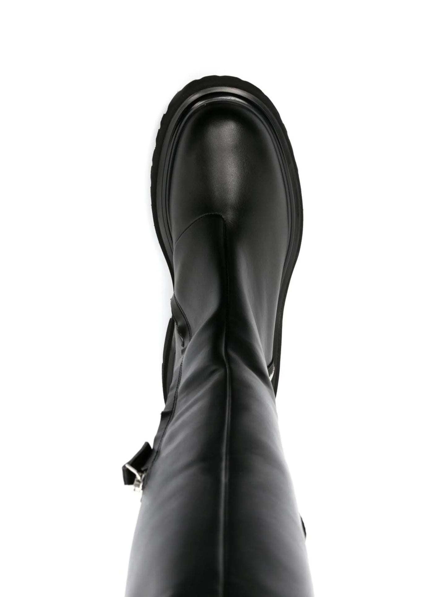 logo-print above-knee length boots