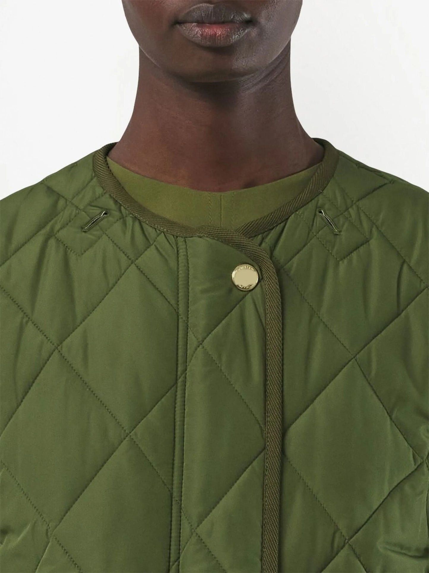 diamond-quilted coat