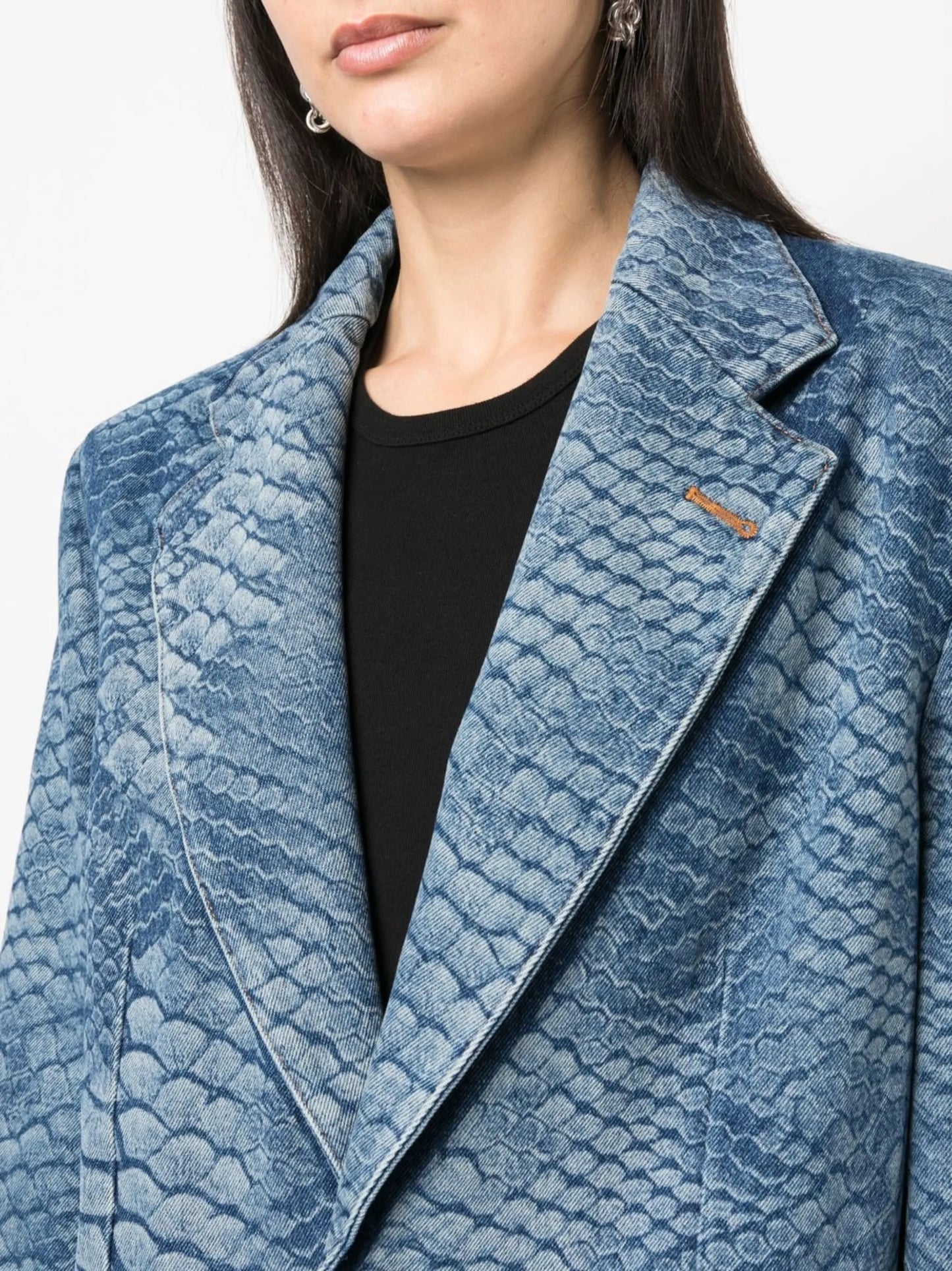 snakeskin-print single-breasted blazer
