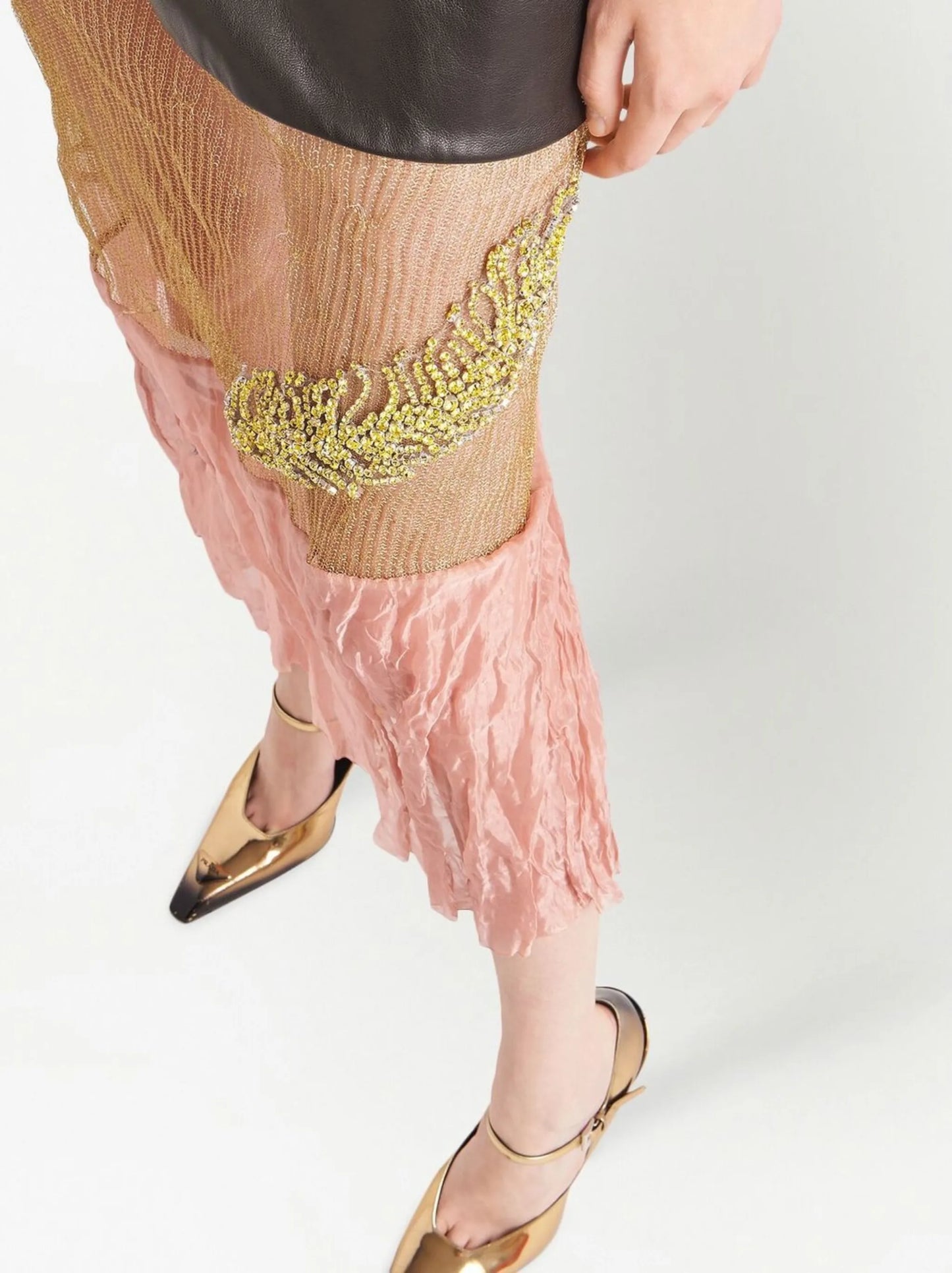 panelled midi skirt