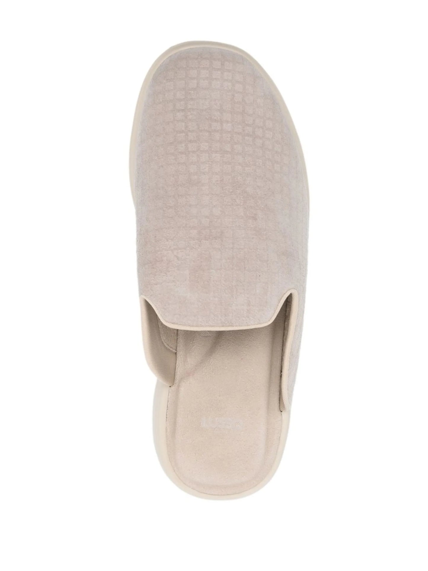 waffle-effect suede slippers