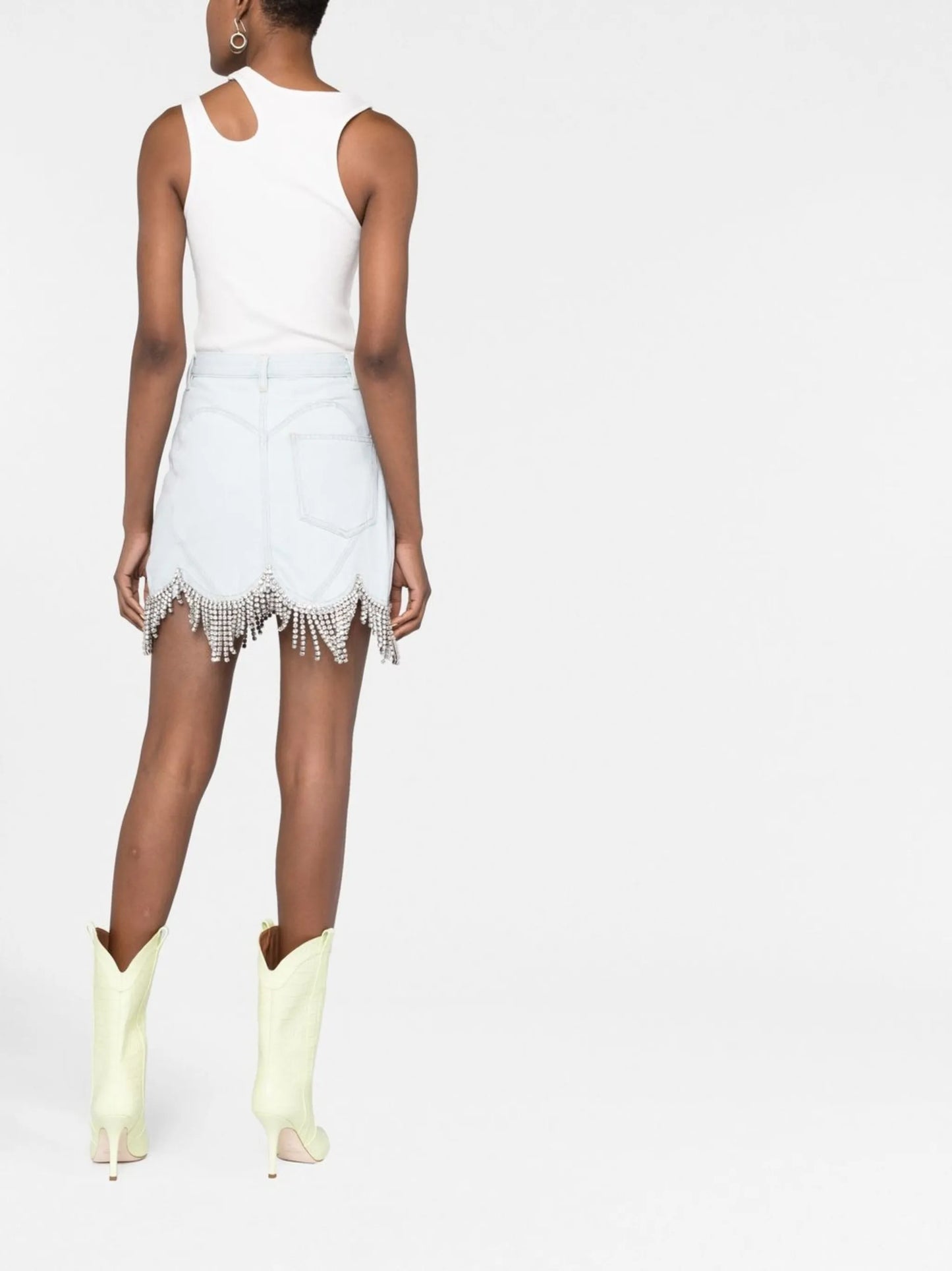 crystal-embellished scallop-trim skirt