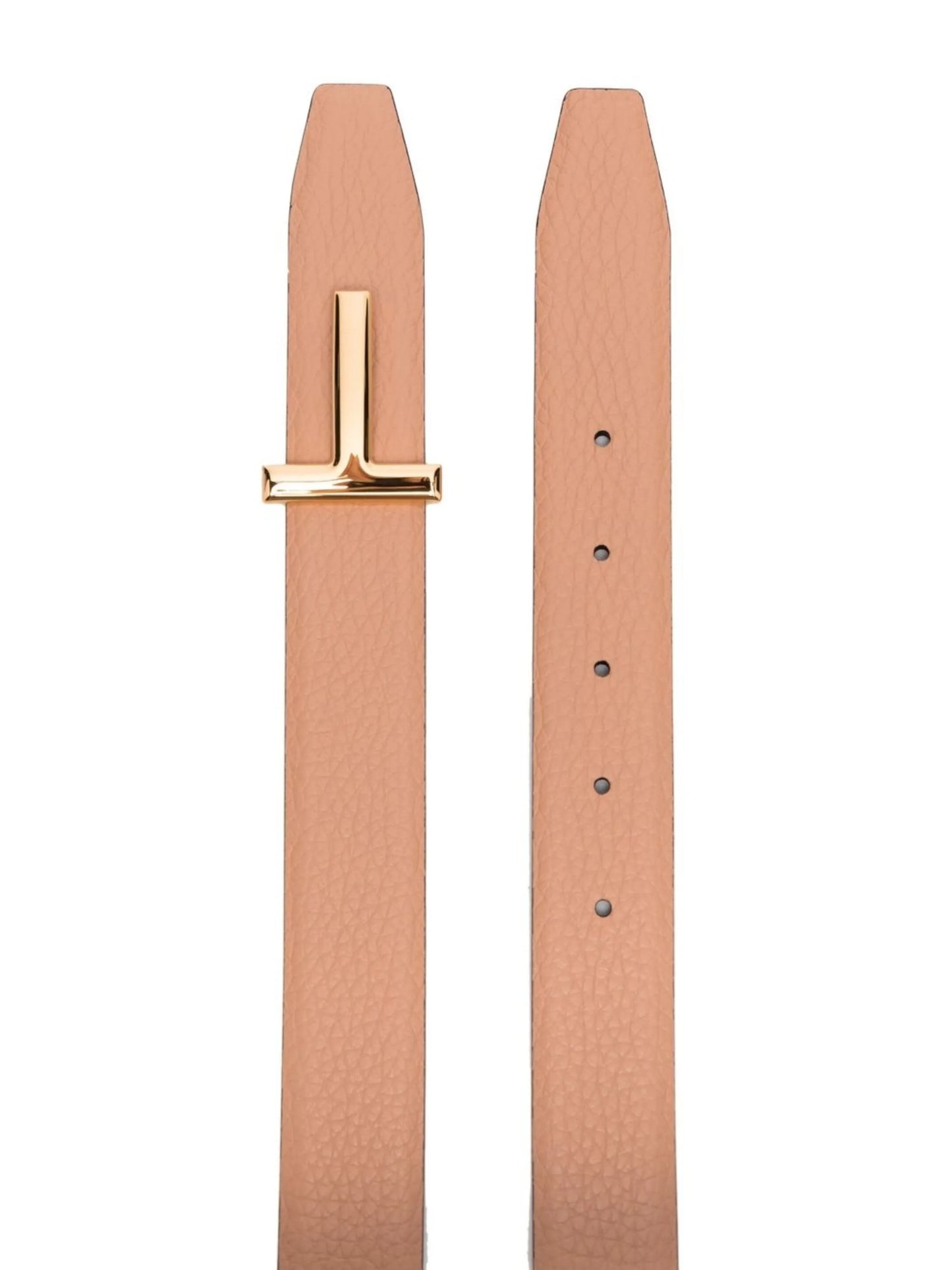 T logo-buckle reversible belt