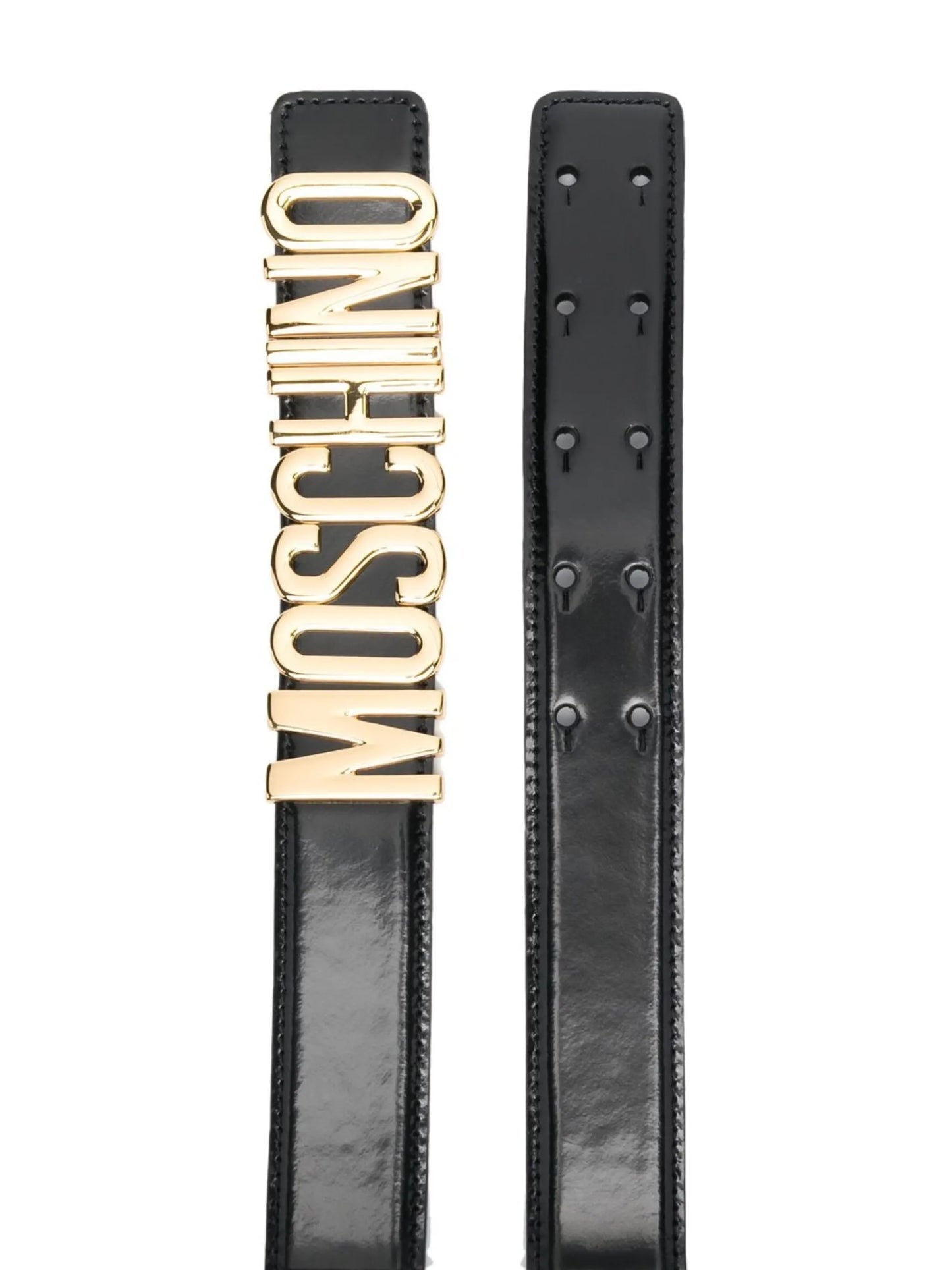 logo-plaque leather belt