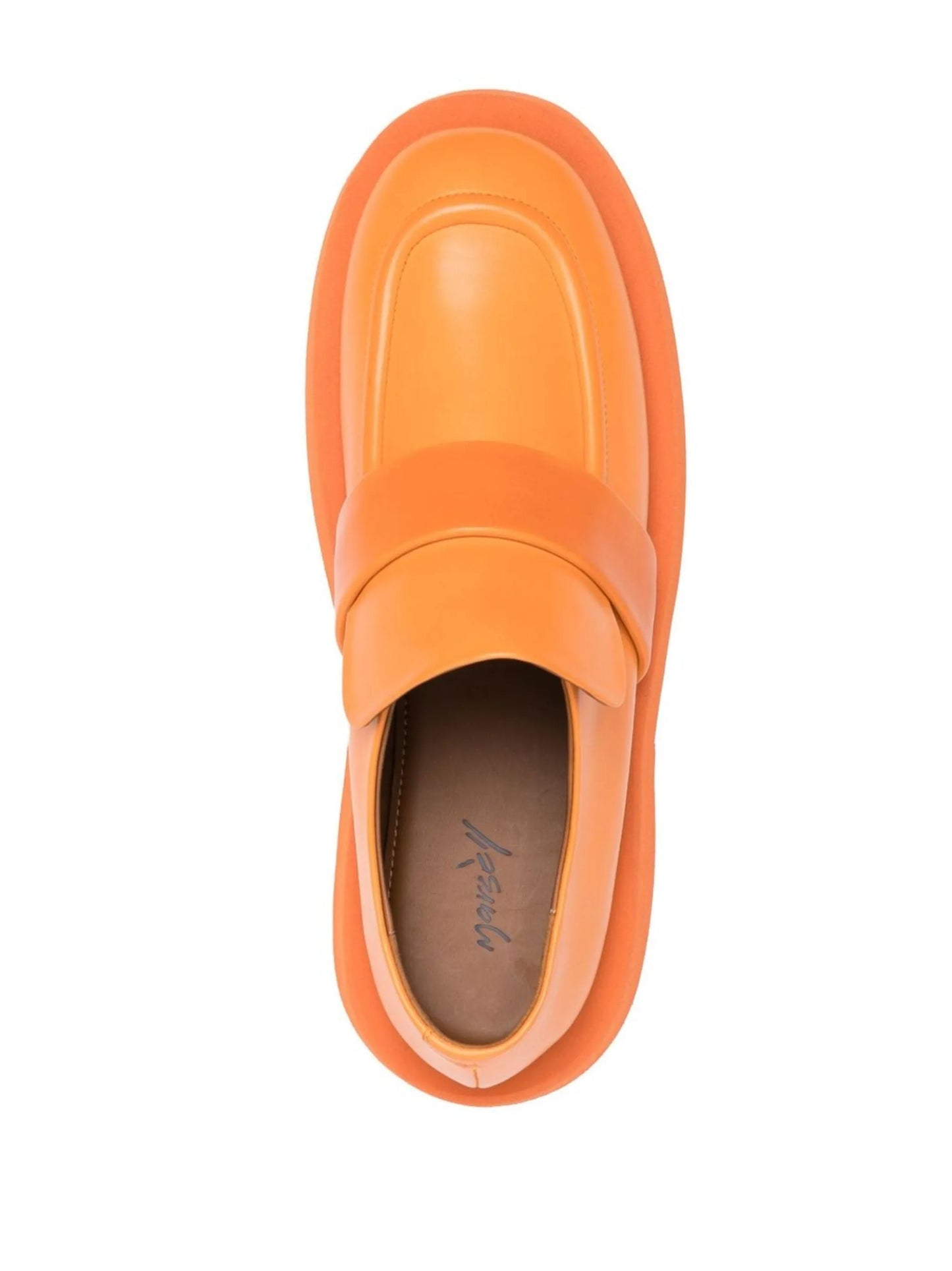 square-toe leather loafers
