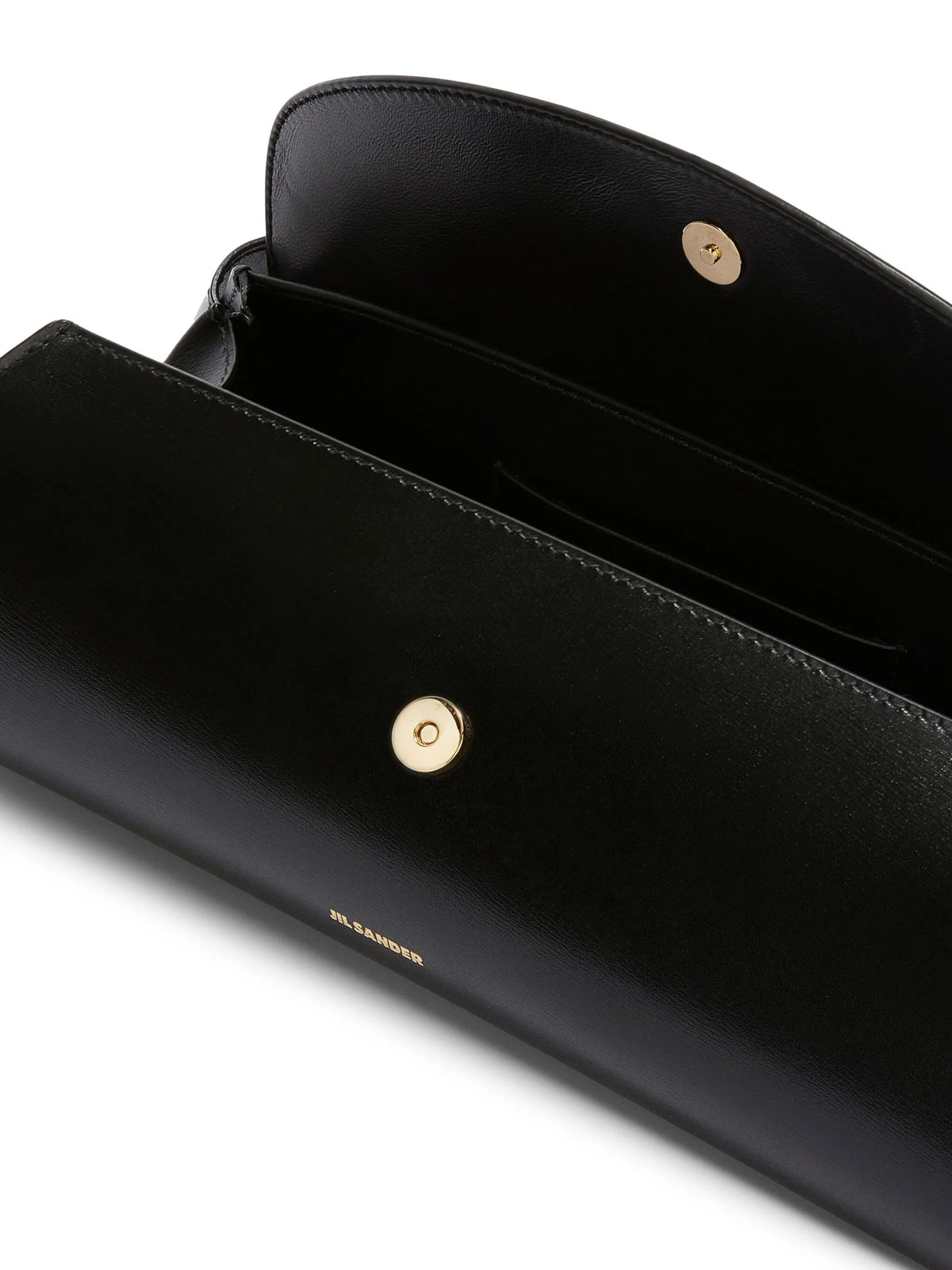Cannolo small-sized leather handbag with adjustable strap and embossed Jil Sander logo
