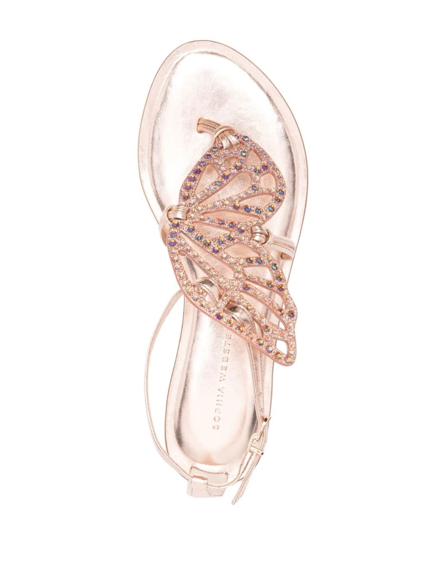 Butterfly crystal-embellished sandals